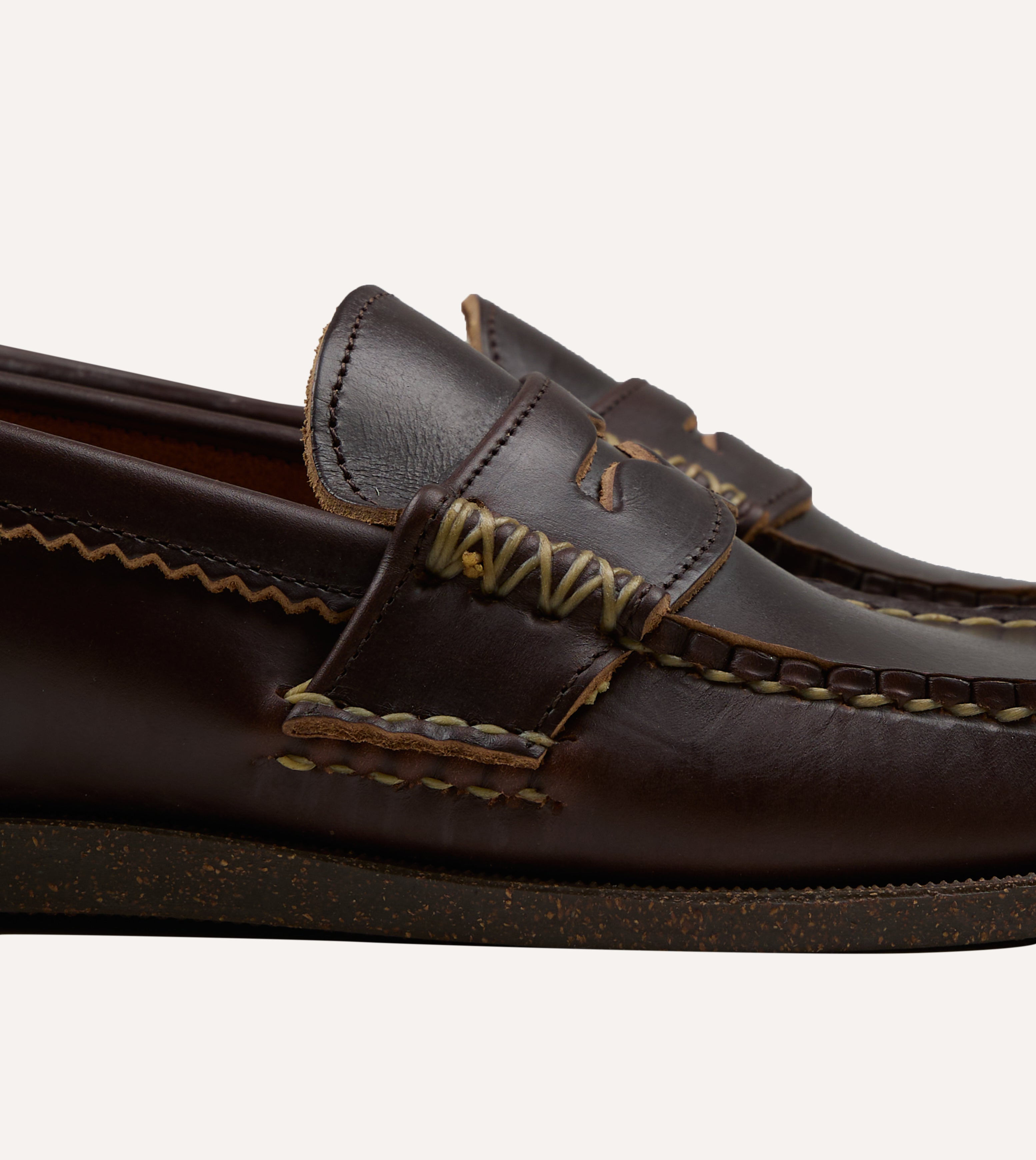 Yuketen Brown Loafer with Camp Sole – Drakes US