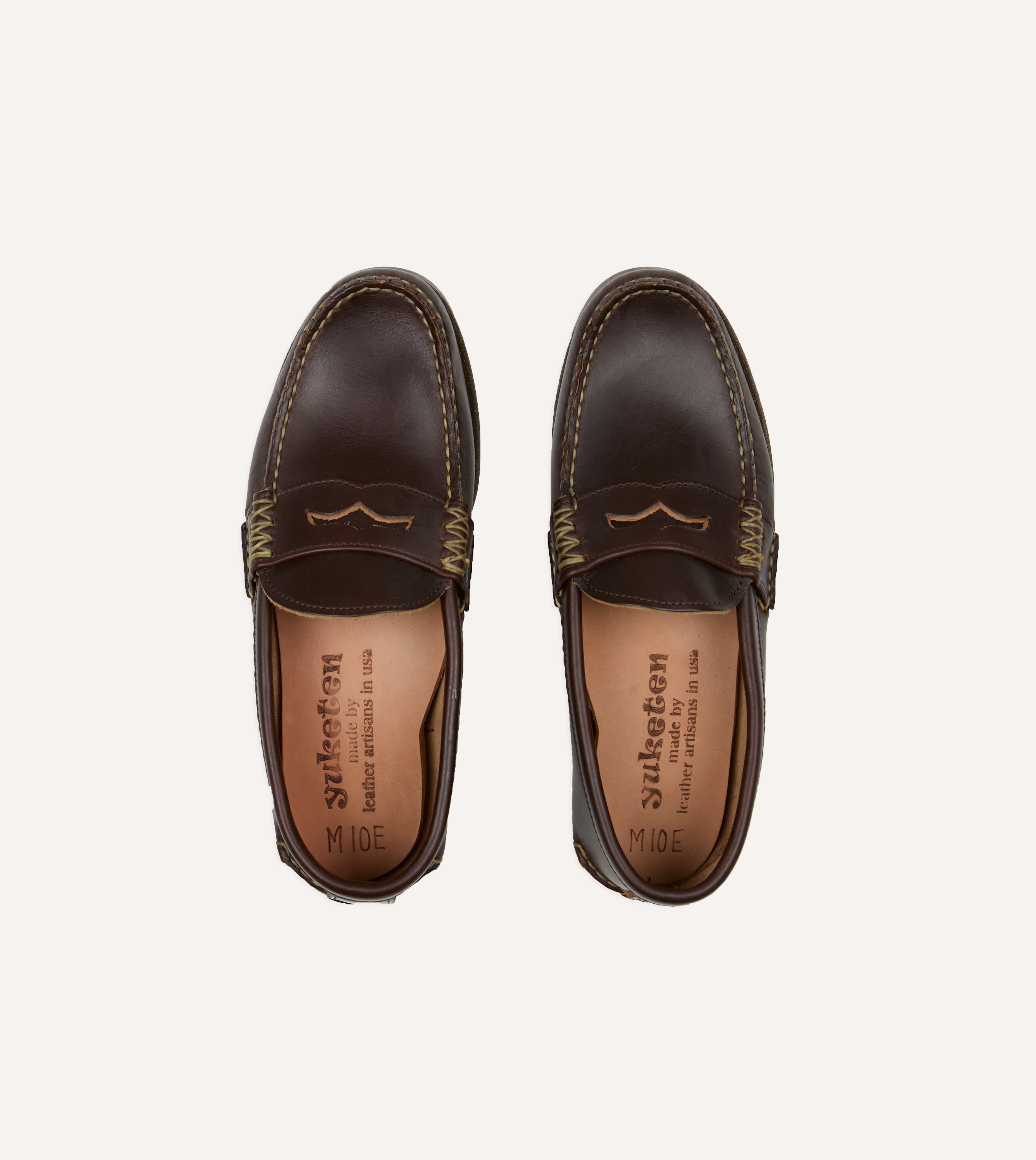 希少 USA製 YUKETEN デッキシューズ ウエスタンモック ダークブラウン Yuketen Brown Loafer with Camp Sole – Drakes US