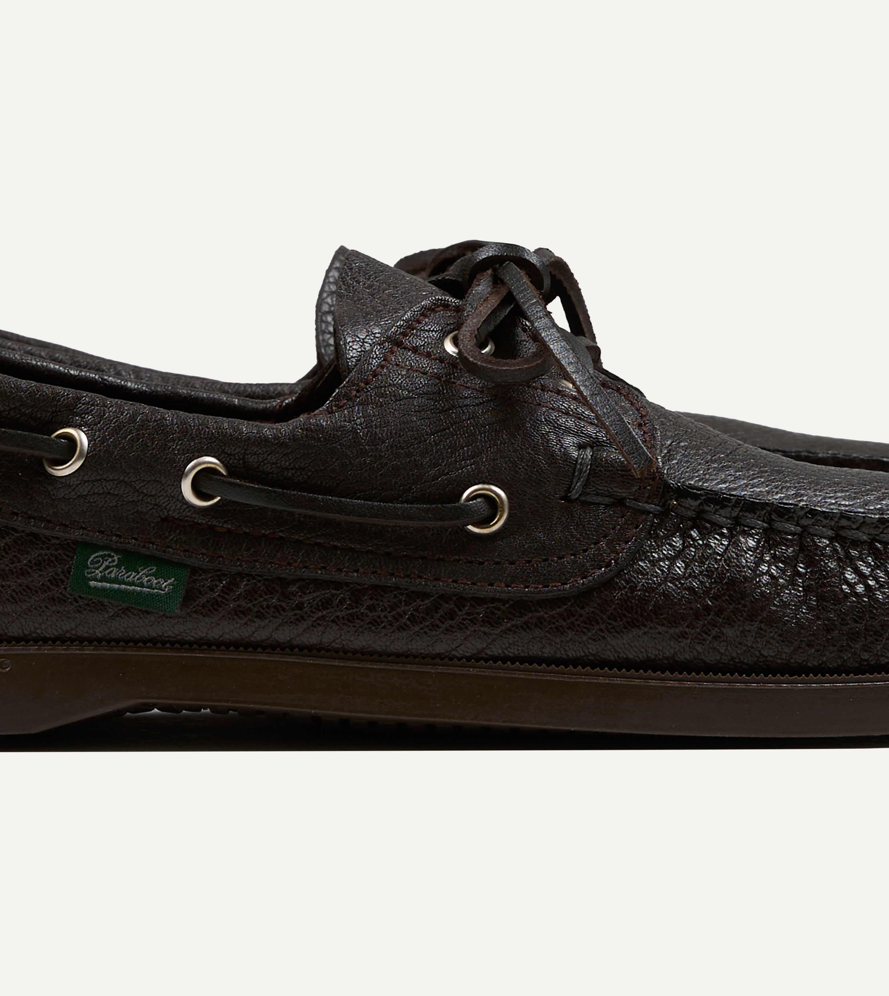 Paraboot Barth Brown Cerf Leather Boat Shoe – Drakes US