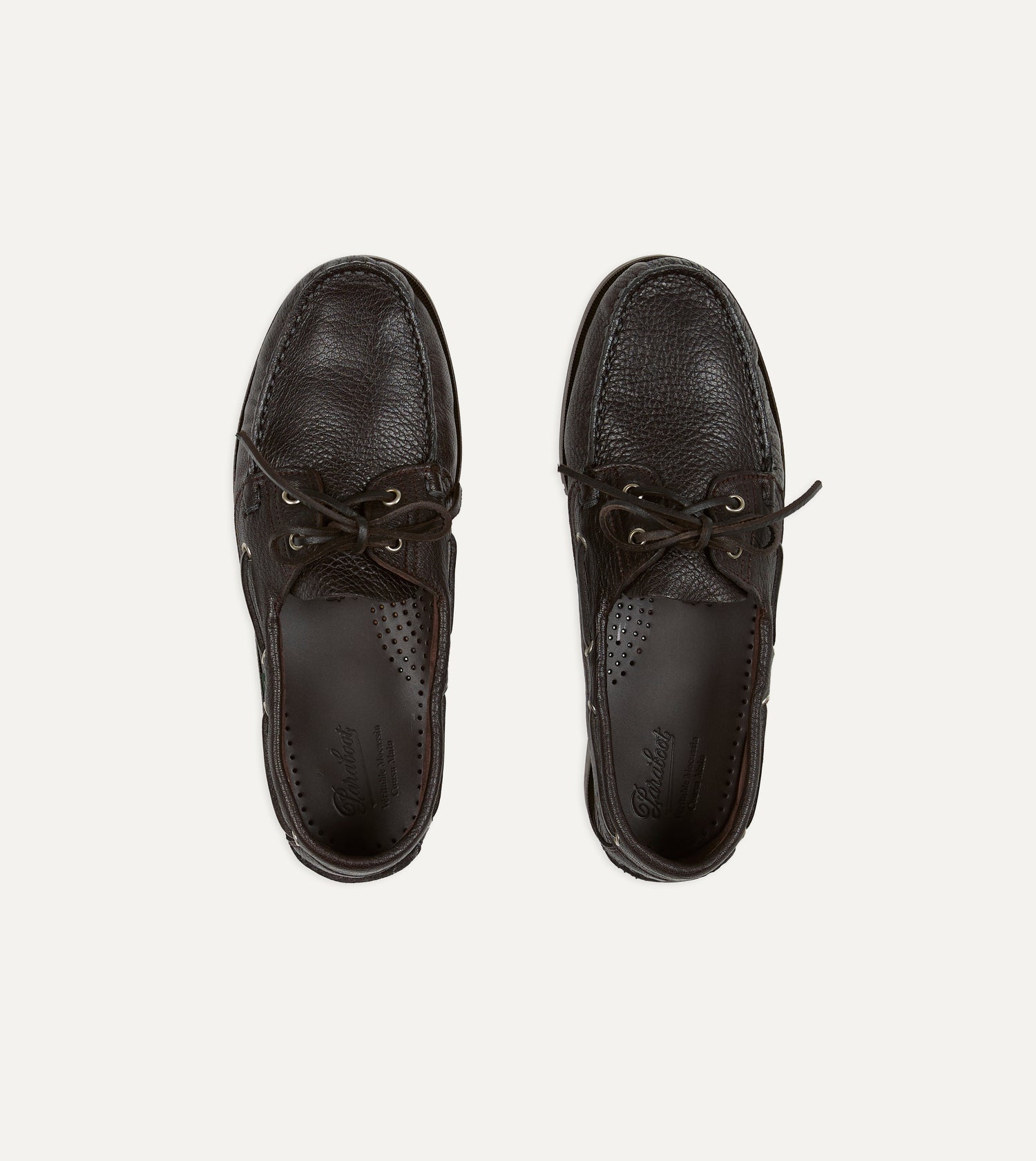 Paraboot Barth Brown Cerf Leather Boat Shoe