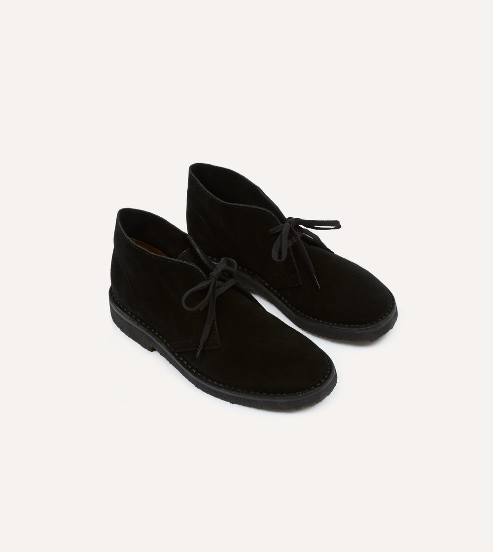 Drake's by A. Levine Clifford Desert Boot Black Suede