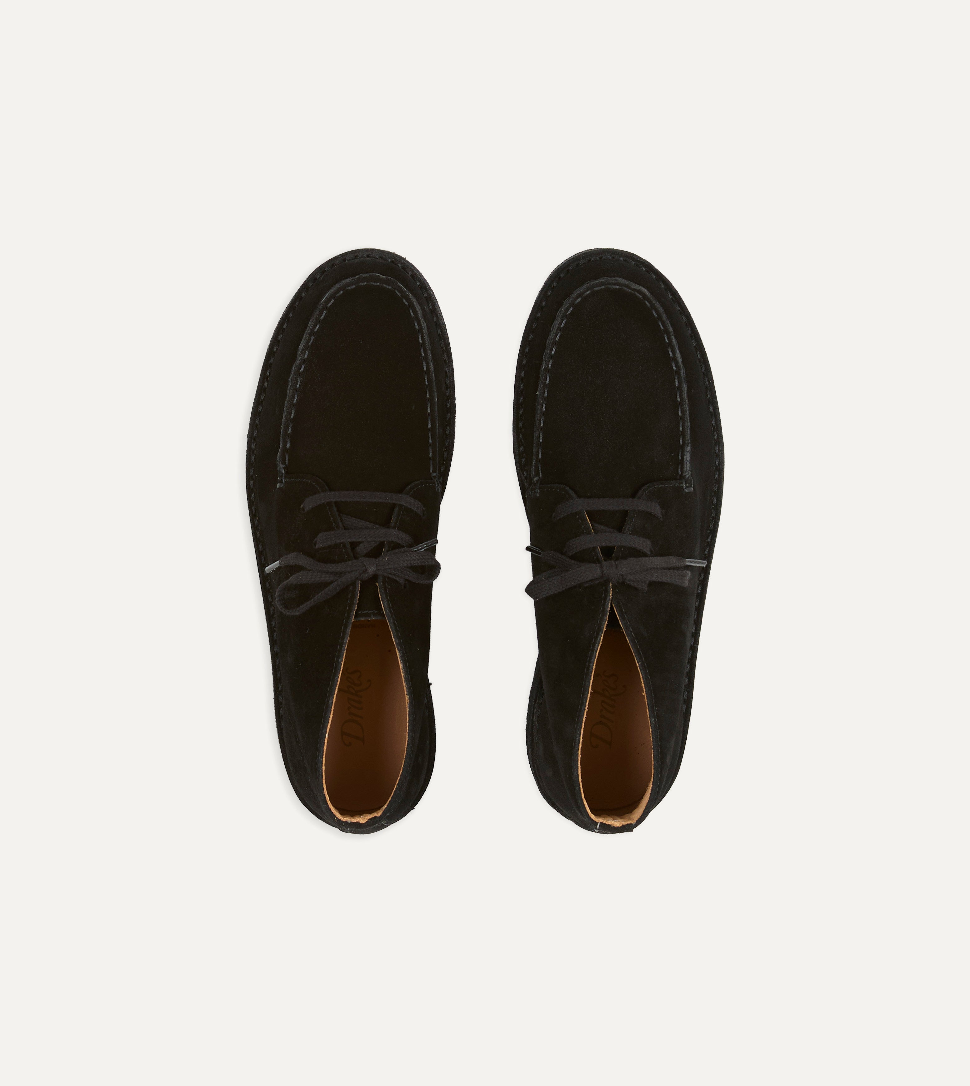 Drake's by A. Levine Crosby Moc-Toe Chukka Boot Black Suede