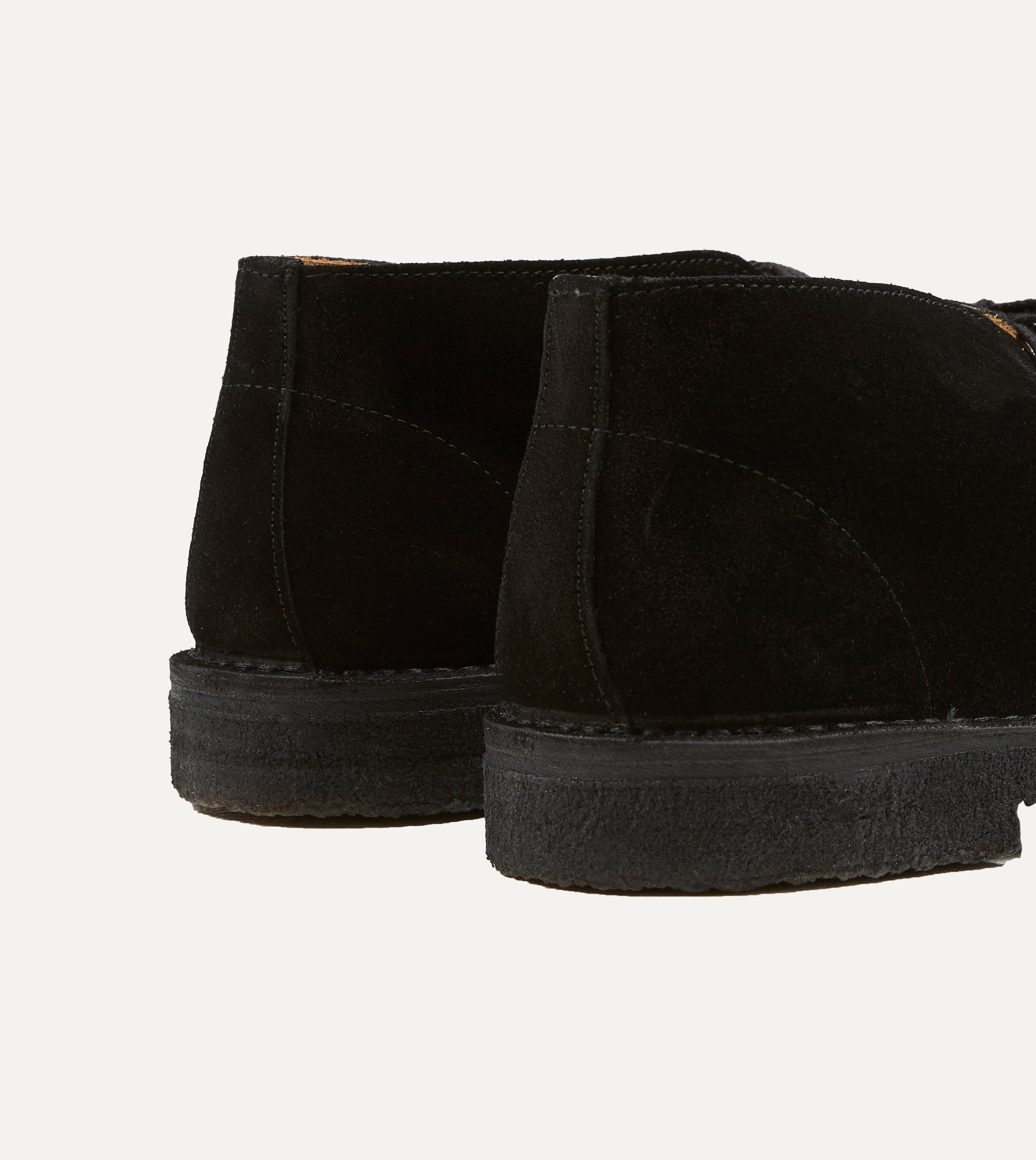 Crosby Moc-Toe Chukka Boot Black Suede – Drakes US