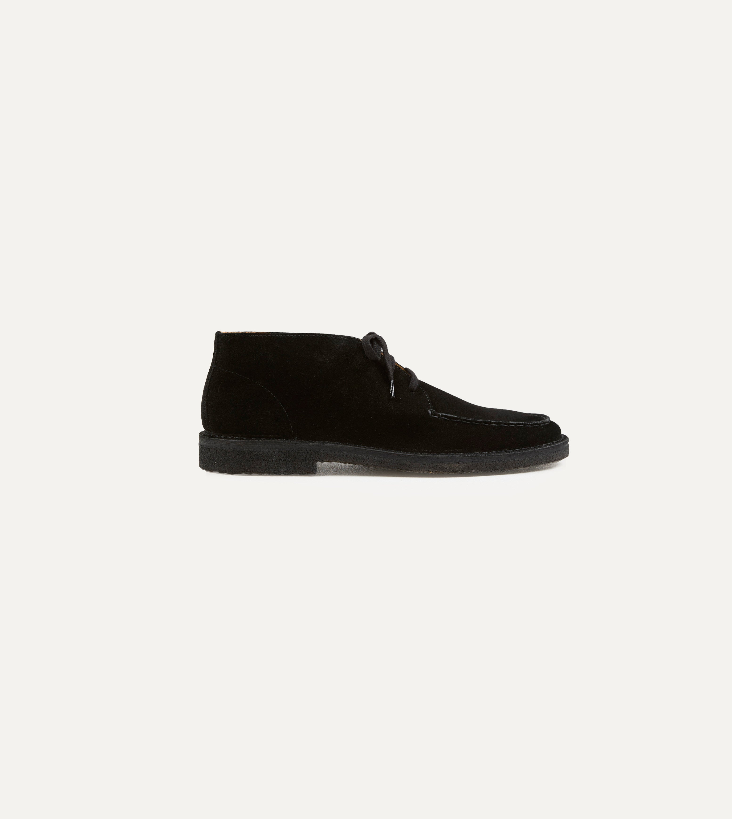 Drake's by A. Levine Crosby Moc-Toe Chukka Boot Black Suede