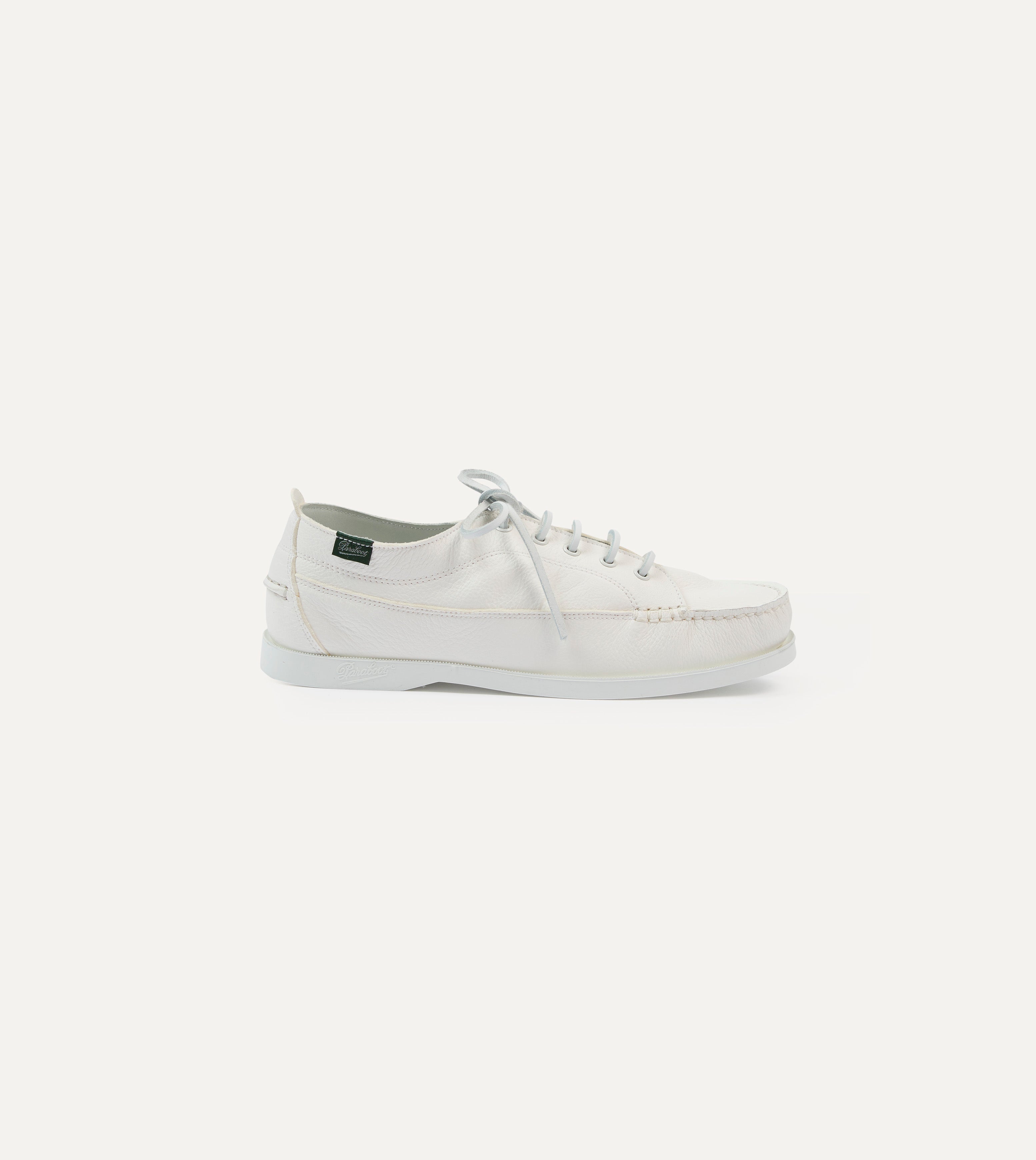 Paraboot Malibu White Deer Leather Boat Shoe – Drakes US