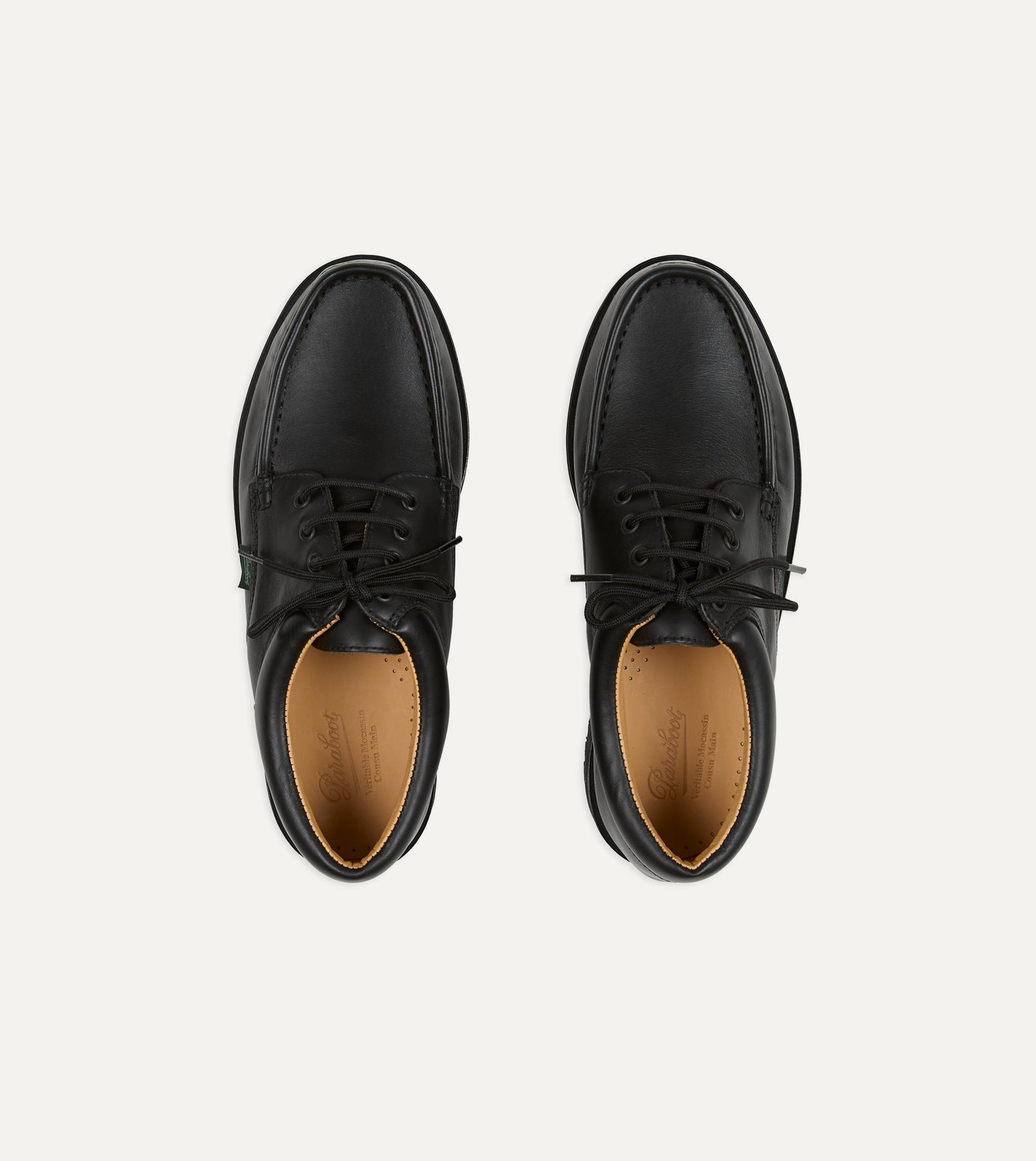 Paraboot Thiers Noir Black Leather Derby Shoe
