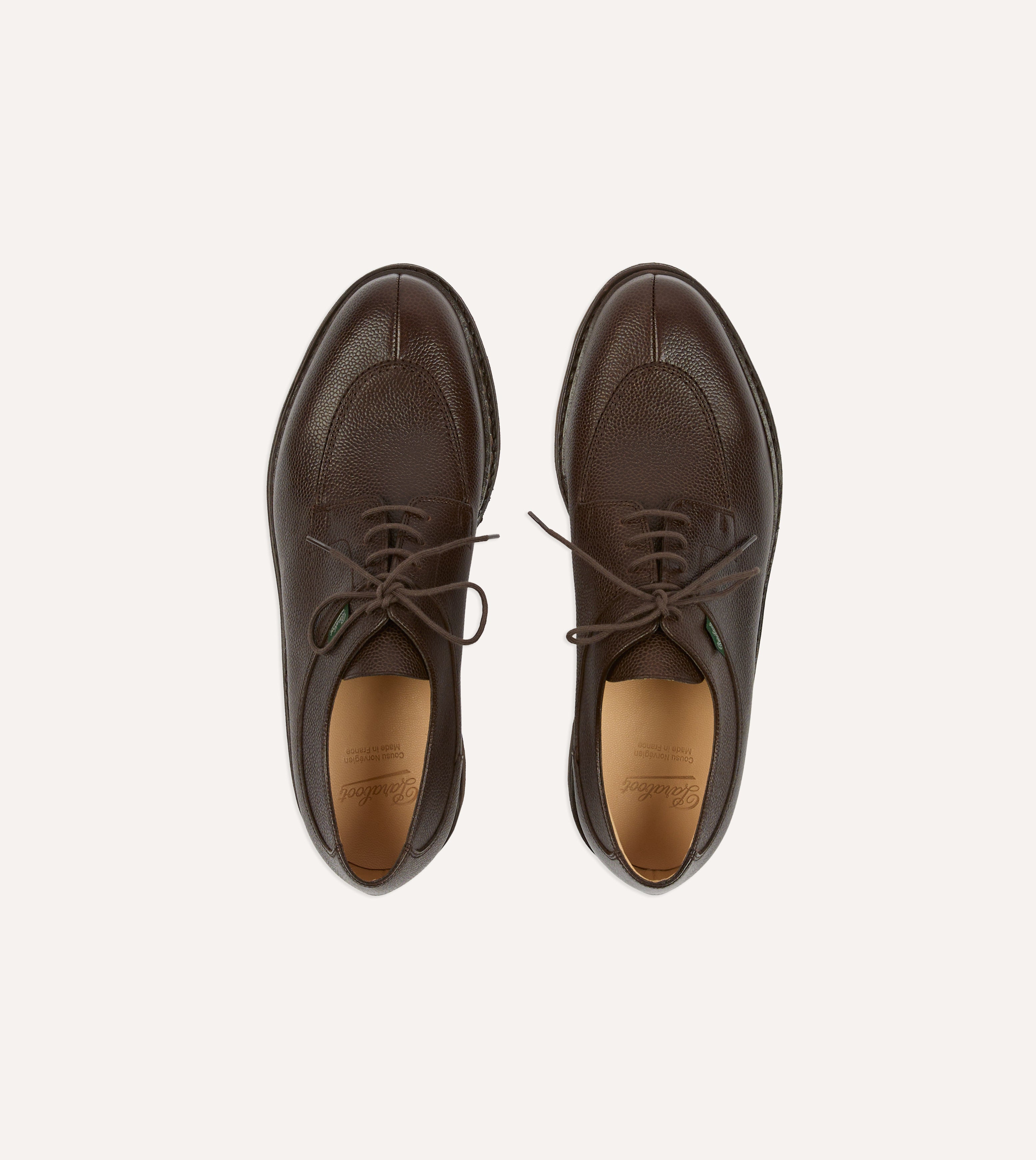 Paraboot Avignon Moka Brown Leather Derby Shoe – Drakes US