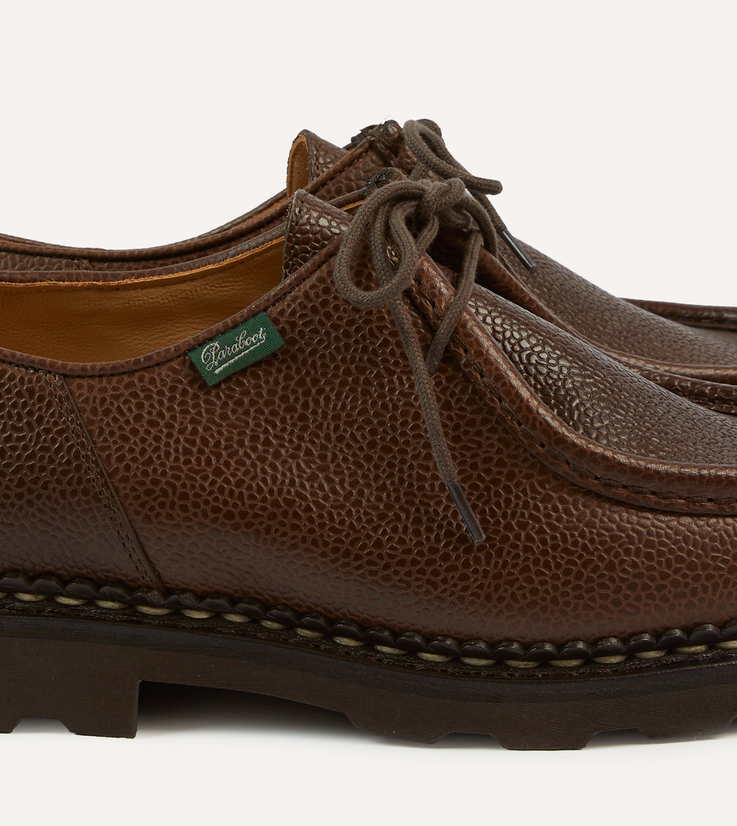 Paraboot Michael Brown Pebble Grain Leather Derby Shoe – Drakes US