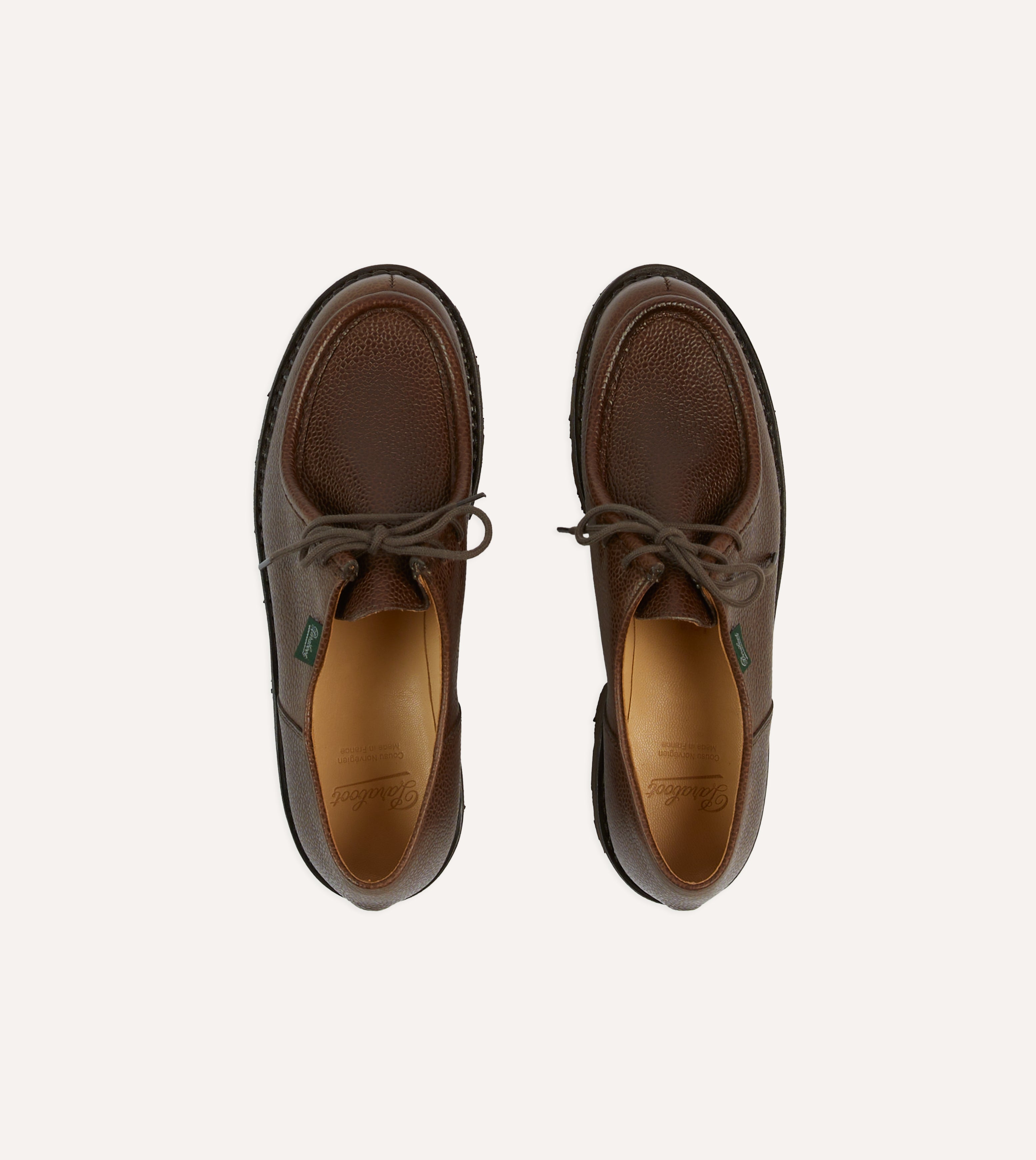 Paraboot Michael Brown Pebble Grain Leather Derby Shoe – Drakes US