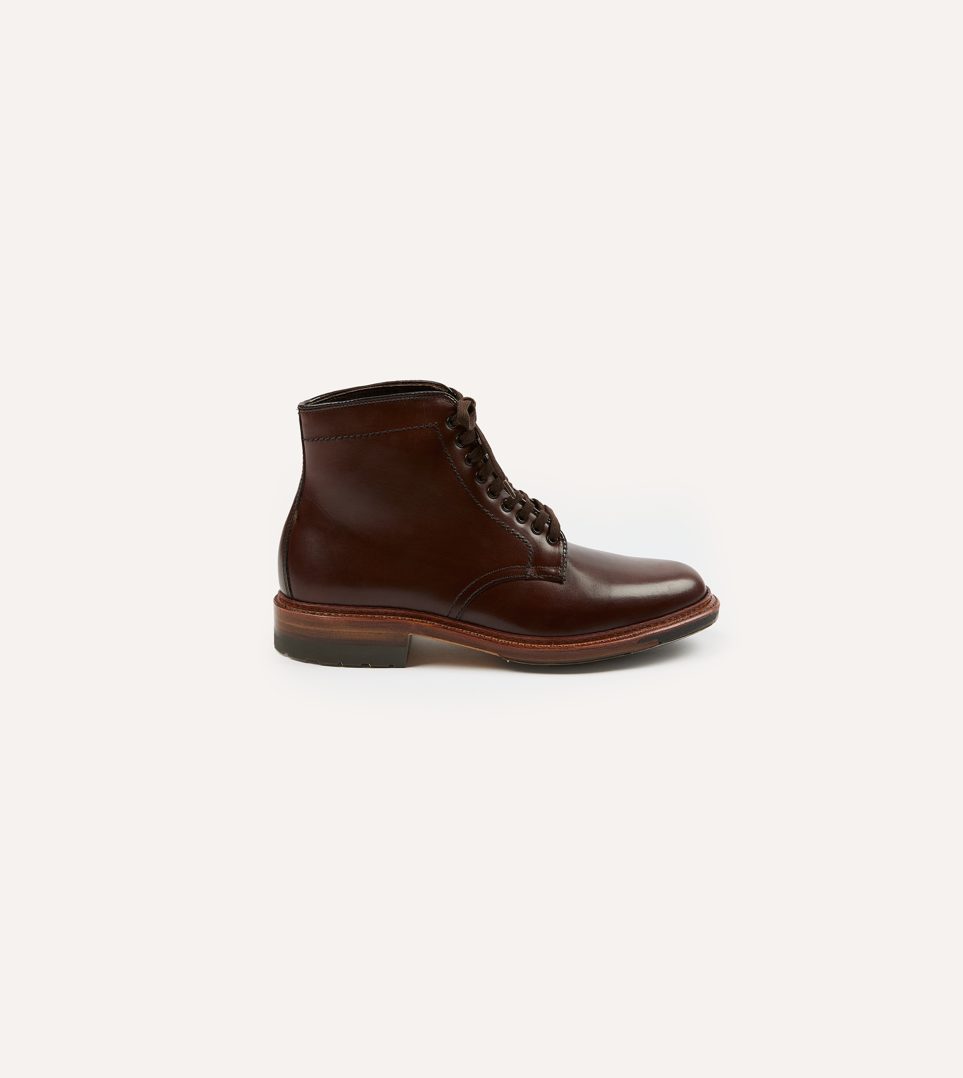 Alden Brown Calf Leather Plain Toe Boot