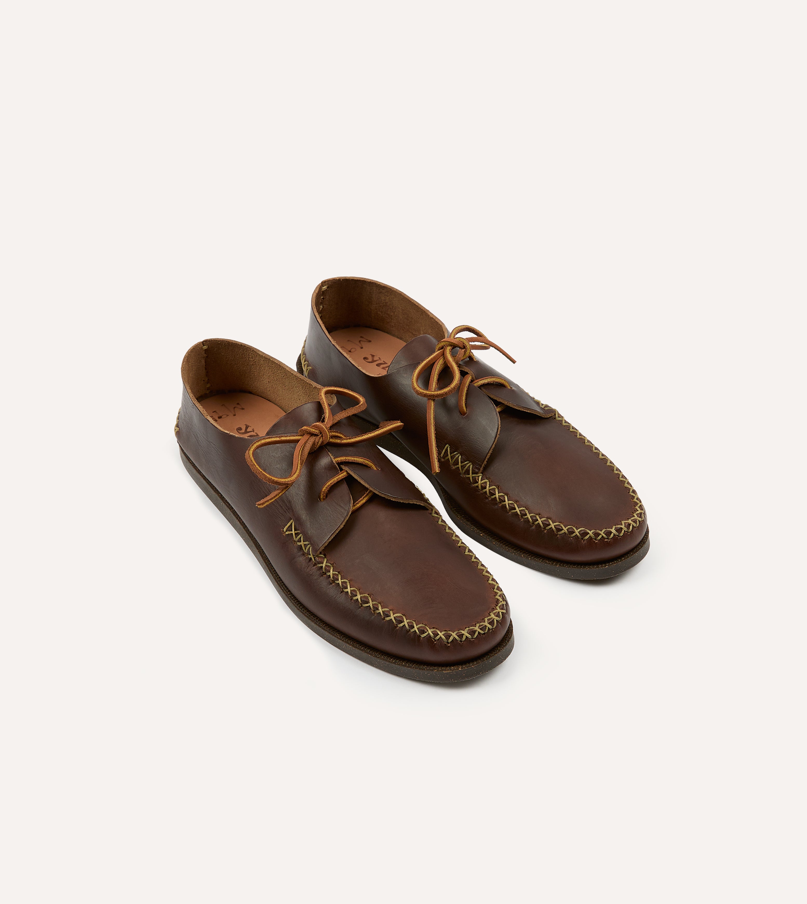 Yuketen Brown Two-Piece Oxford with Camp Sole – Drakes US