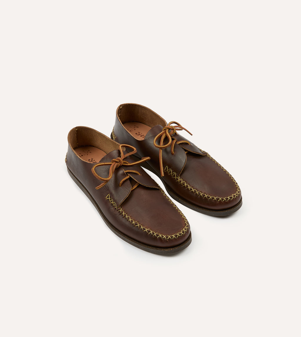 【YUK】 Yuketen Brown Two-Piece Oxford with Camp Sole – Drakes US