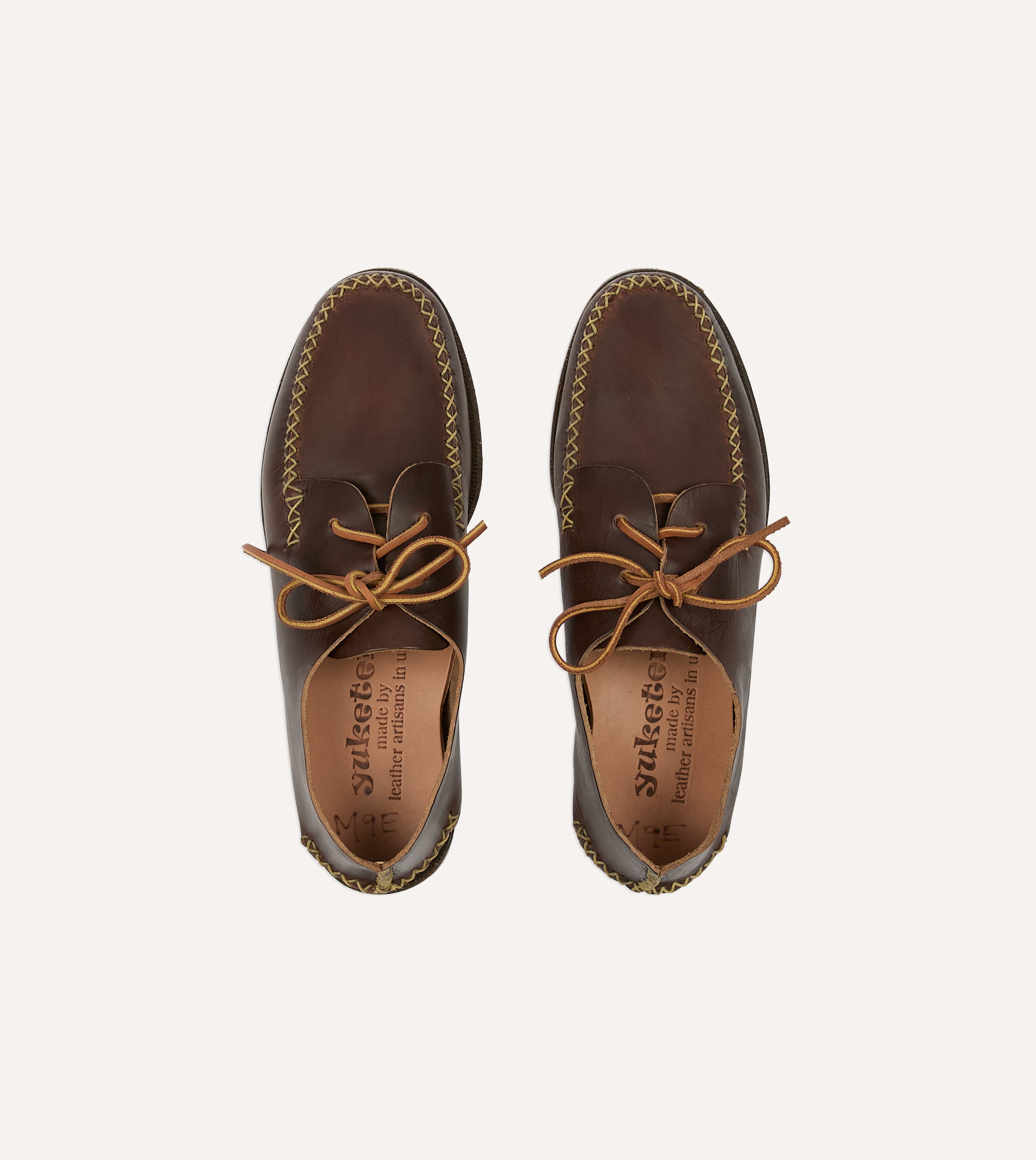 Yuketen Brown Two-Piece Oxford with Camp Sole – Drakes US