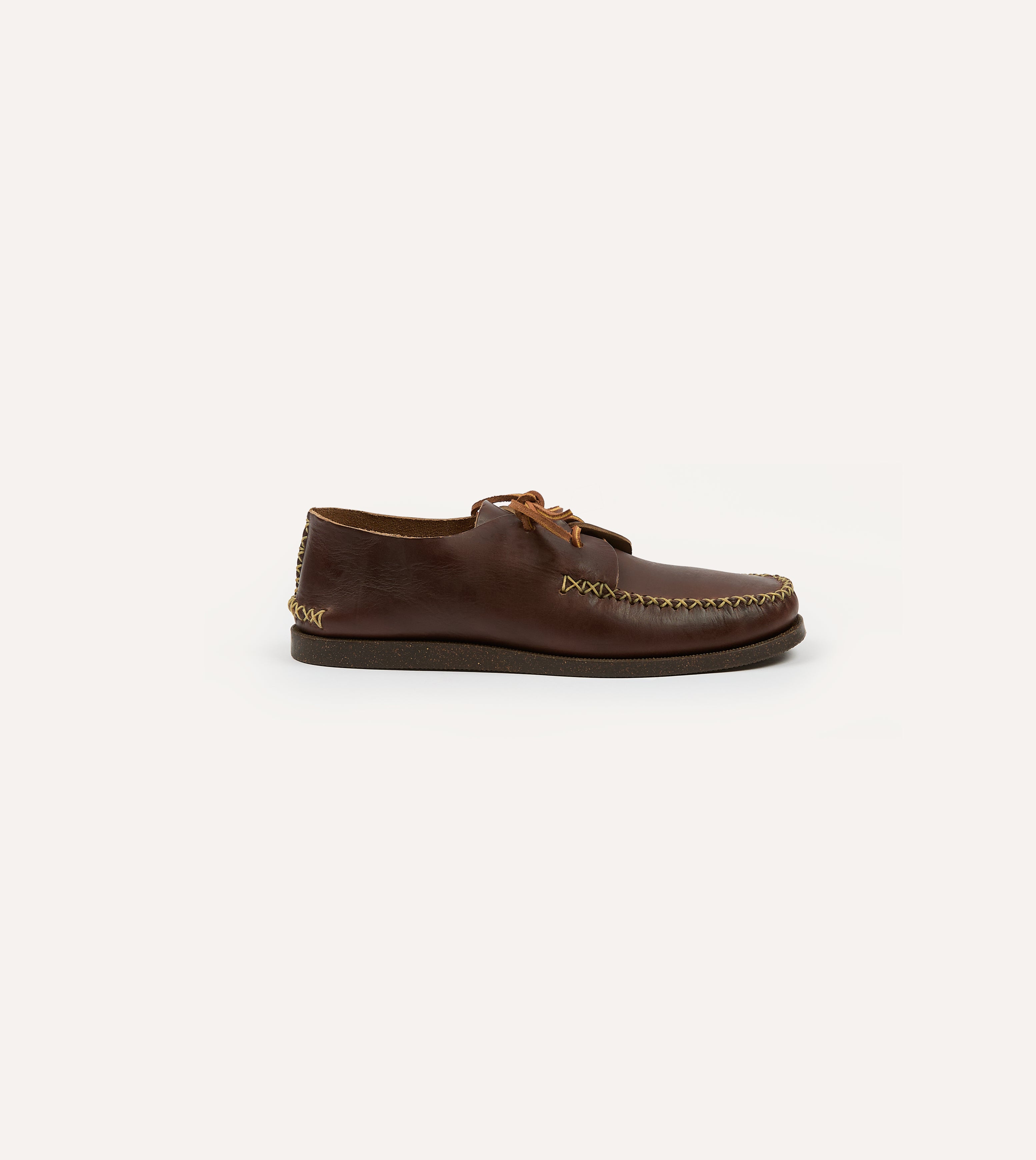 Yuketen Brown Two-Piece Oxford with Camp Sole – Drakes US