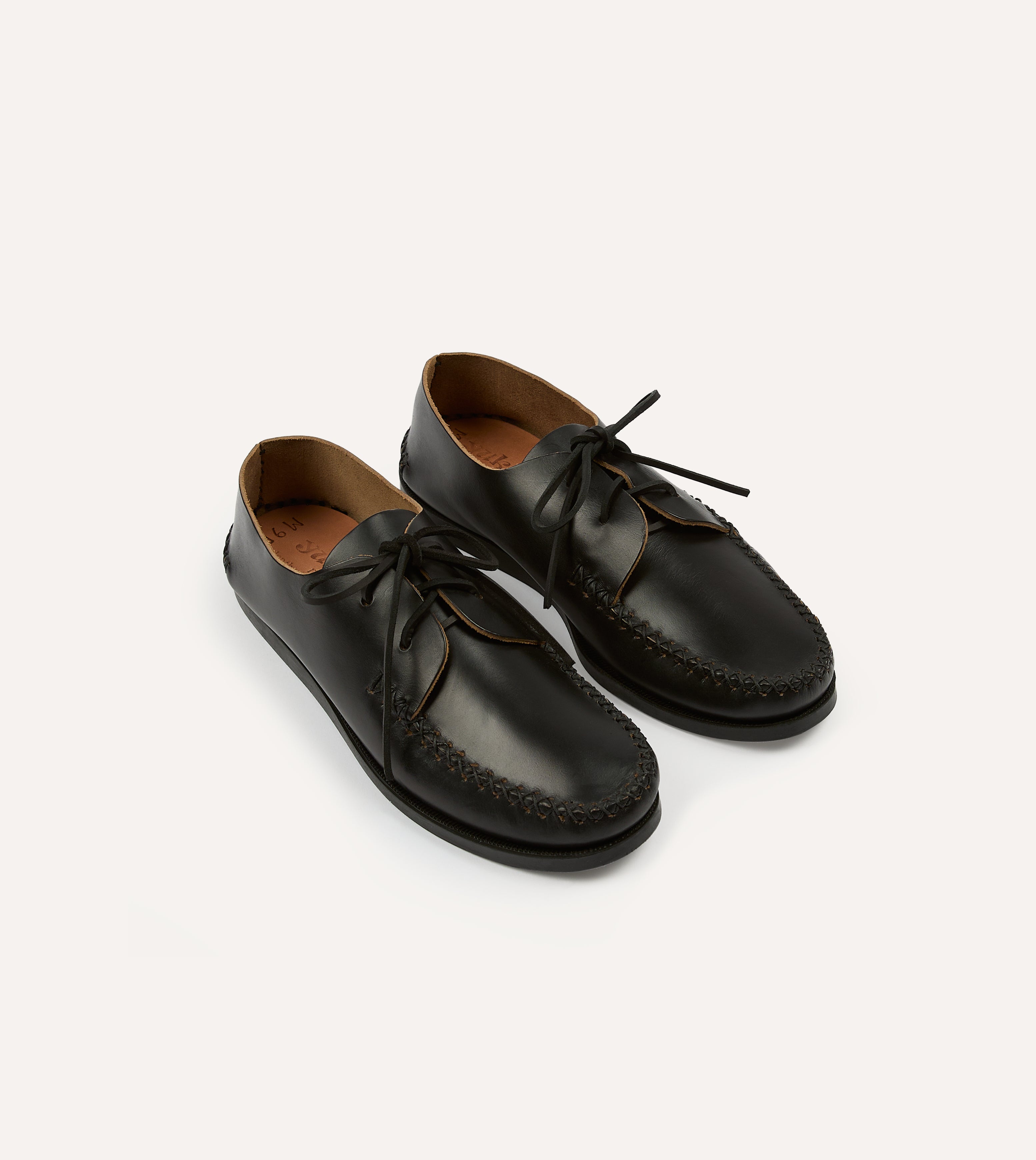 yuk Yuketen Black Two-Piece Oxford with Camp Sole – Drakes US
