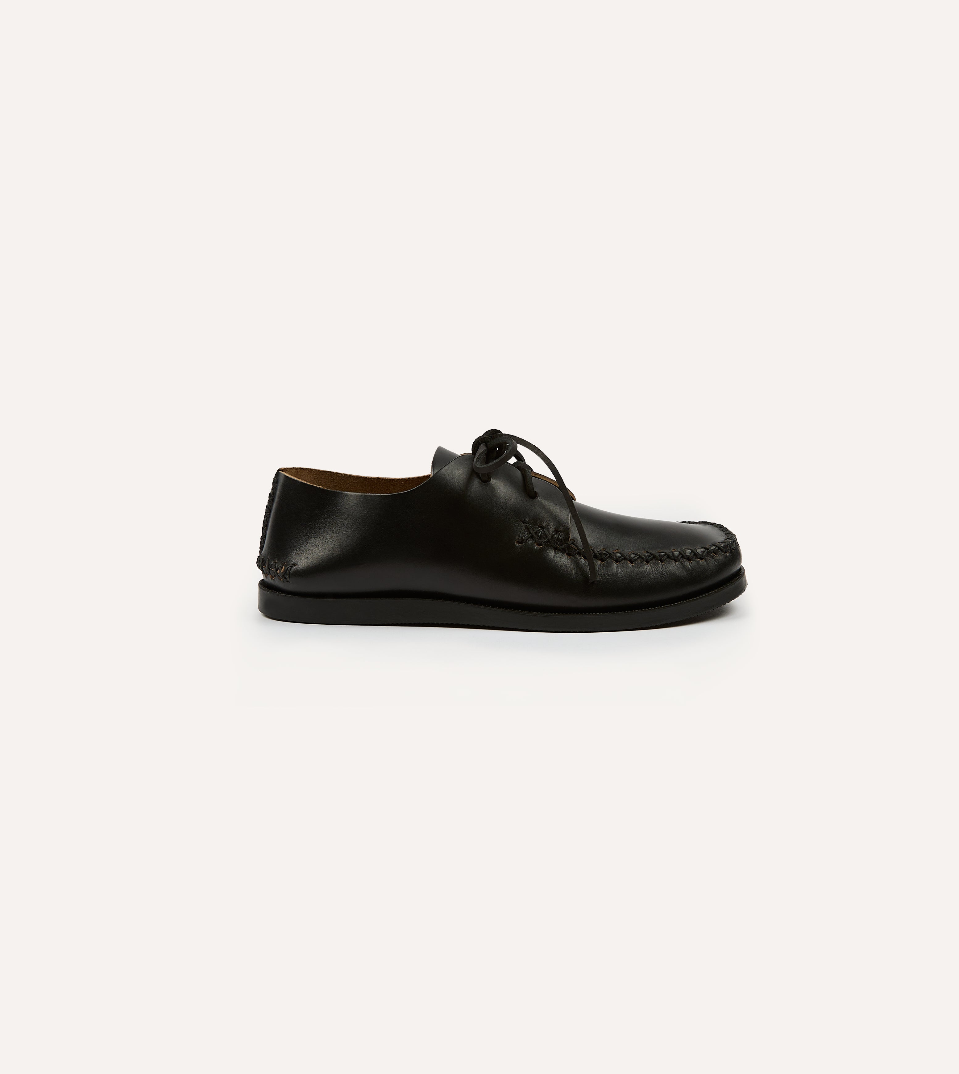 Yuketen Black Two-Piece Oxford with Camp Sole