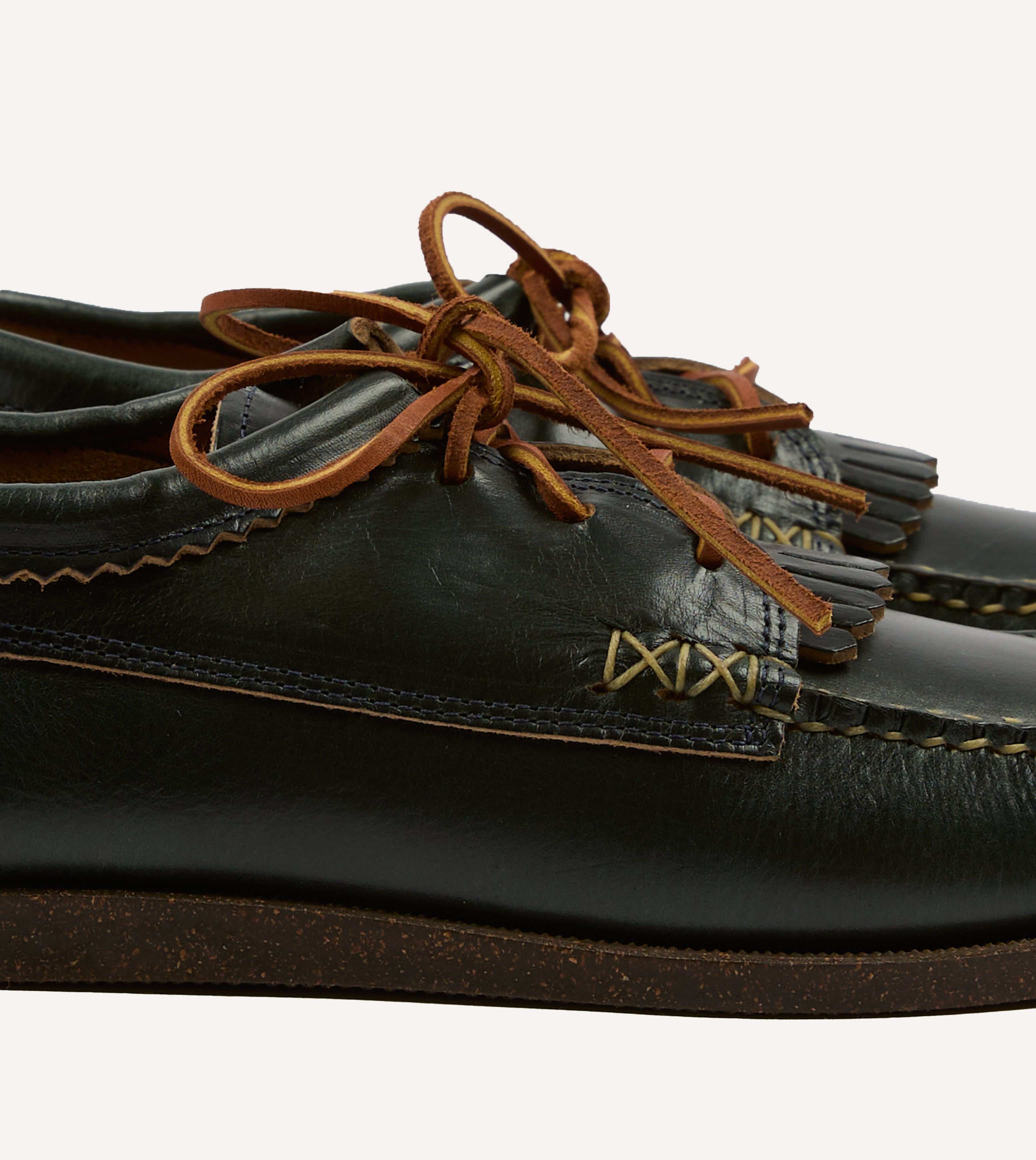 Yuketen Navy Kiltie Blucher with Camp Sole – Drakes US