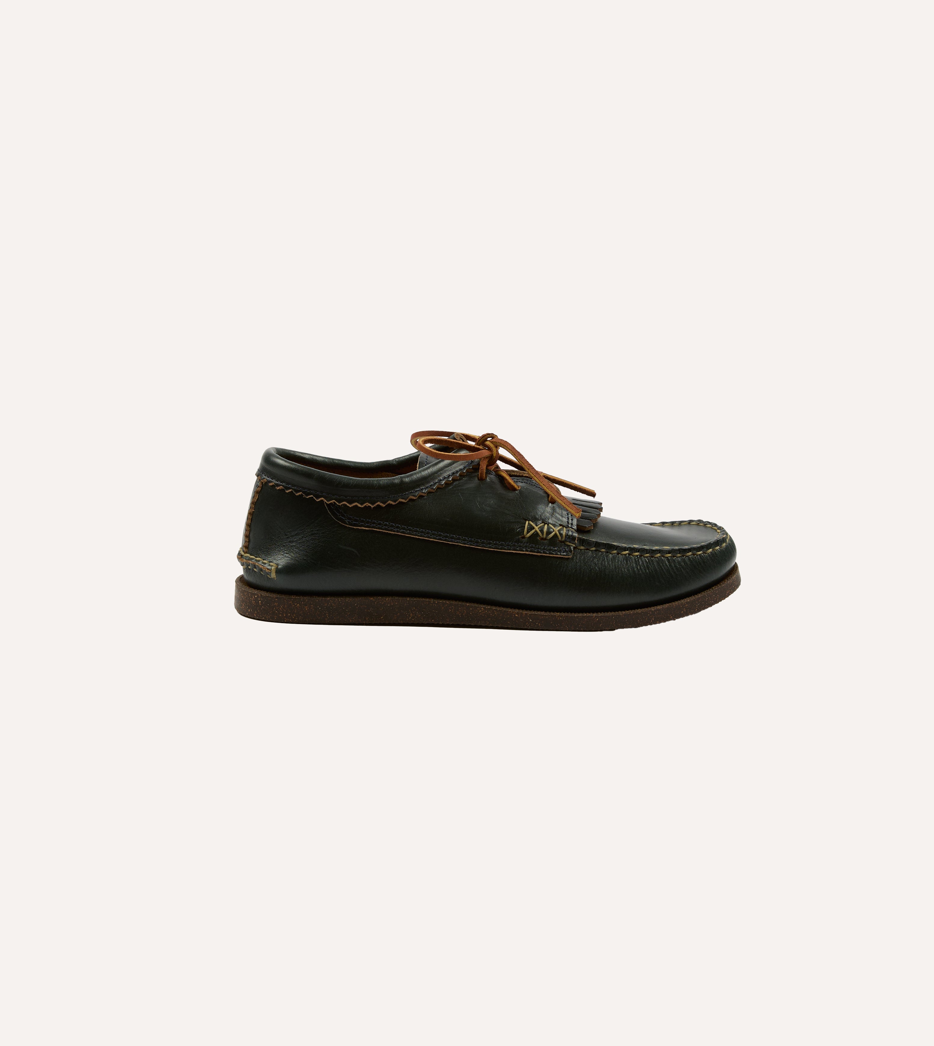 Yuketen Navy Kiltie Blucher with Camp Sole
