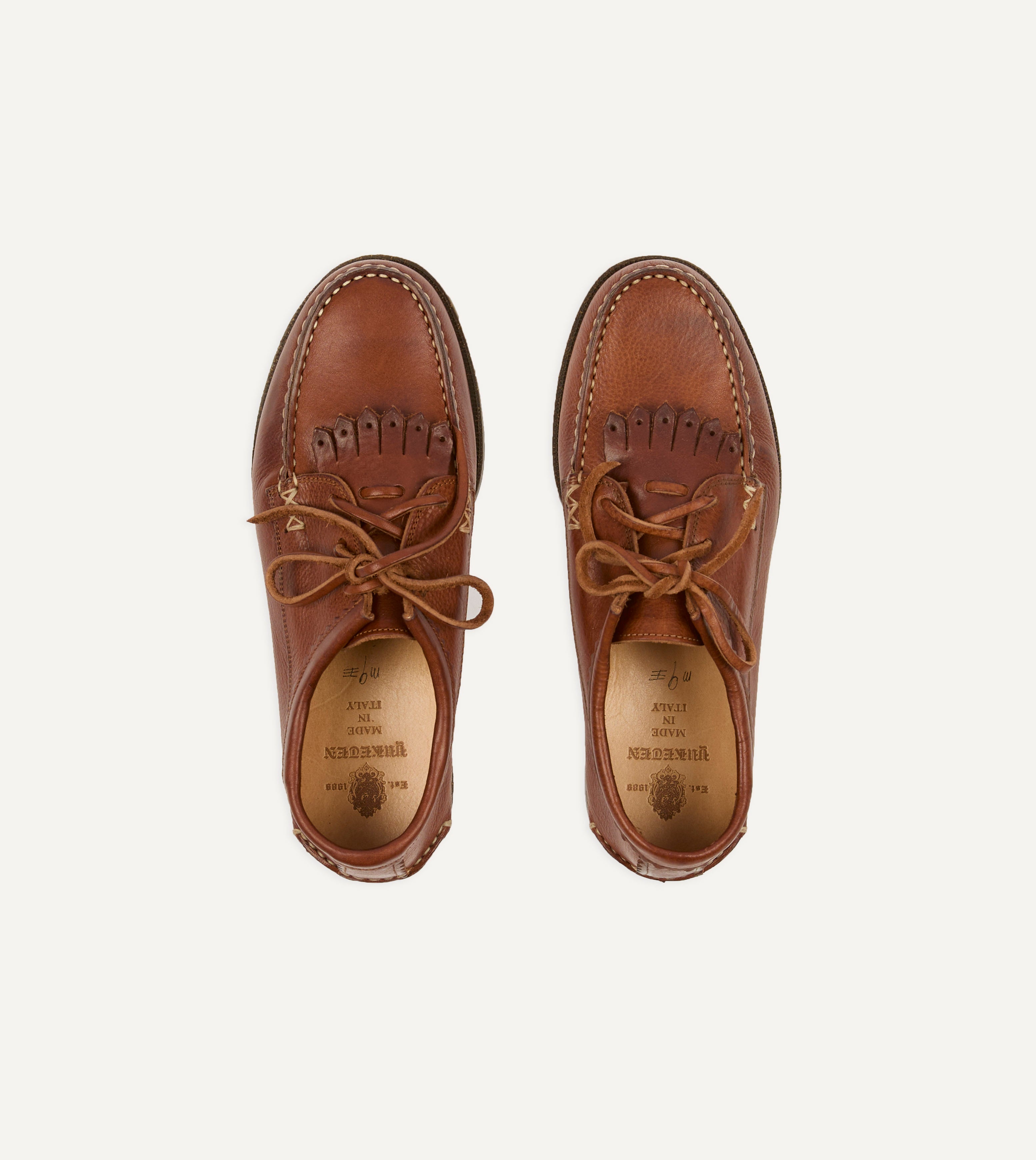 Yuketen Cognac Italian Blucher with Camp Sole – Drakes US