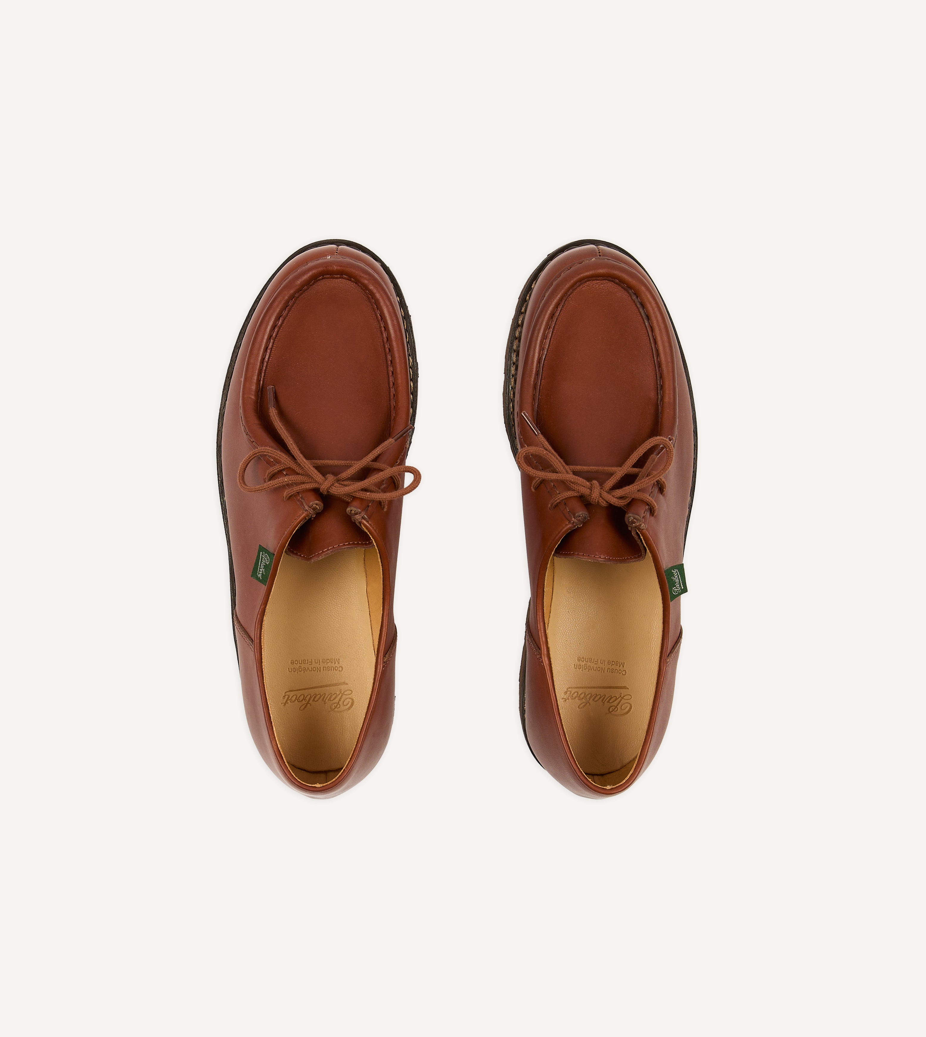 Chaussures derby homme Paraboot Avignon en cuir marron bout fendu Chaussures derby homme Paraboot Avignon en cuir marron bout fendu