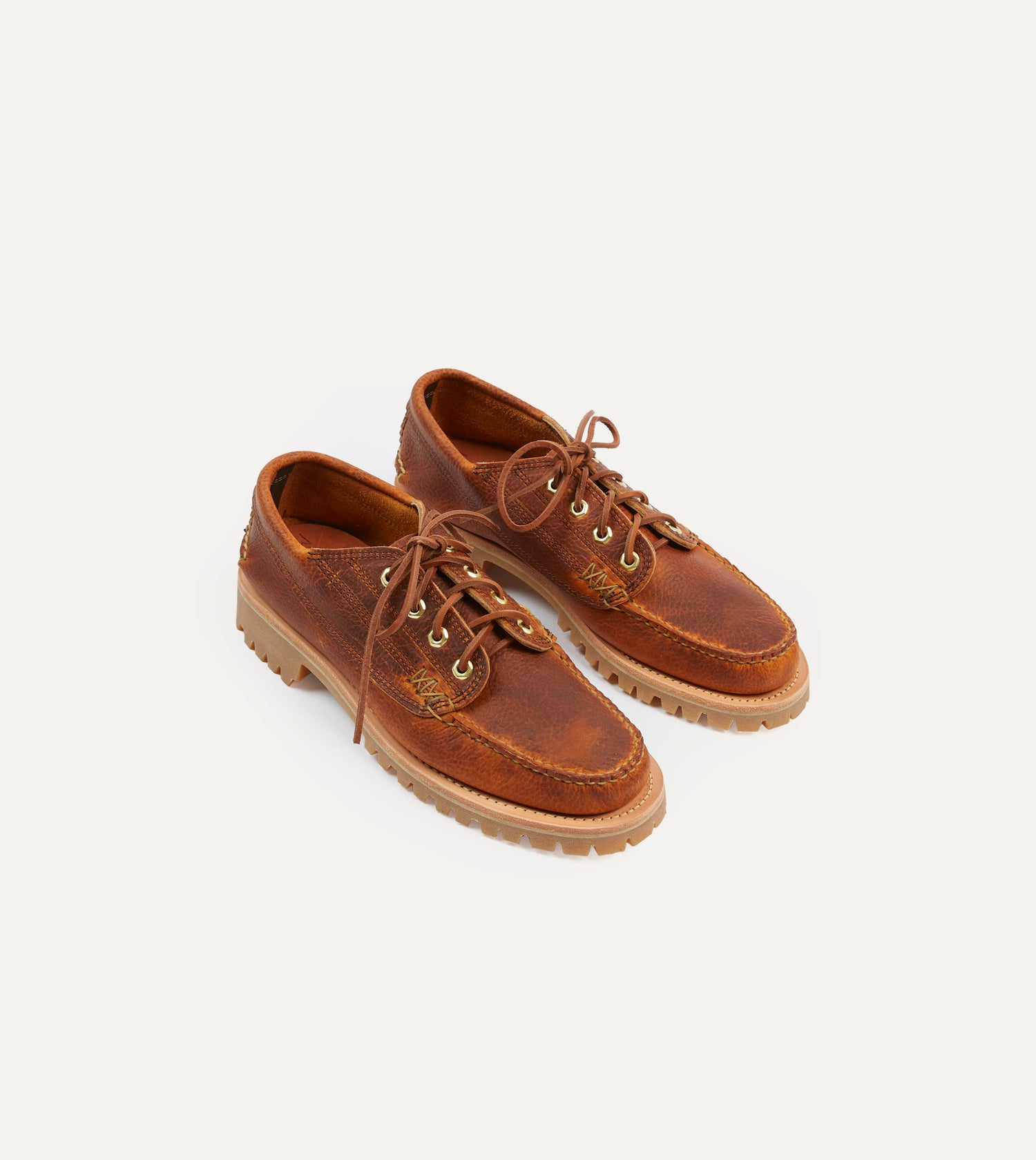 Yuketen Brown Leather Angler Moc Shoe