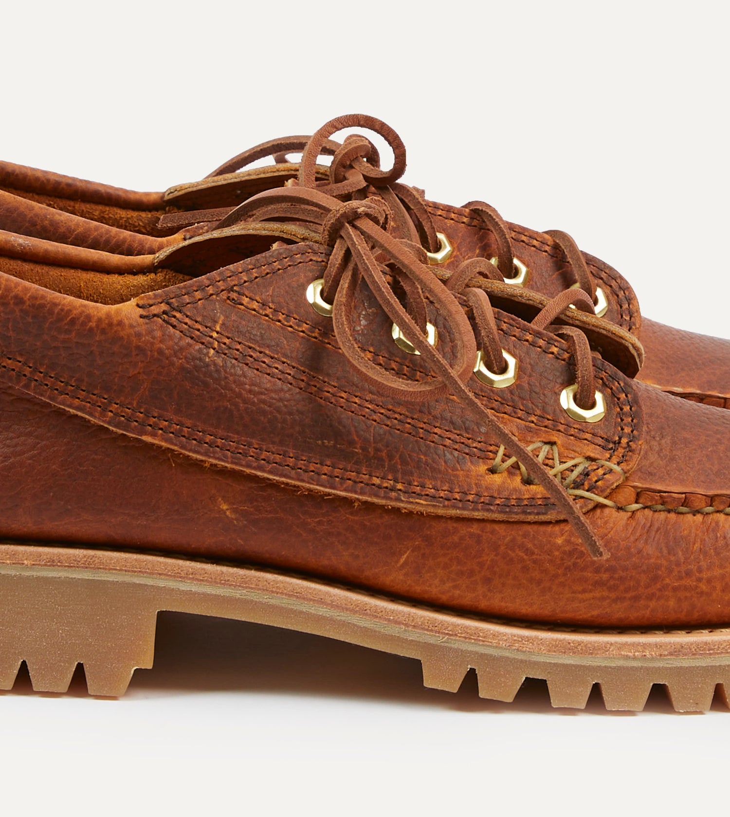 Yuketen Brown Leather Angler Moc Shoe