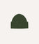 Green Lambswool Ribbed Knit Cap
