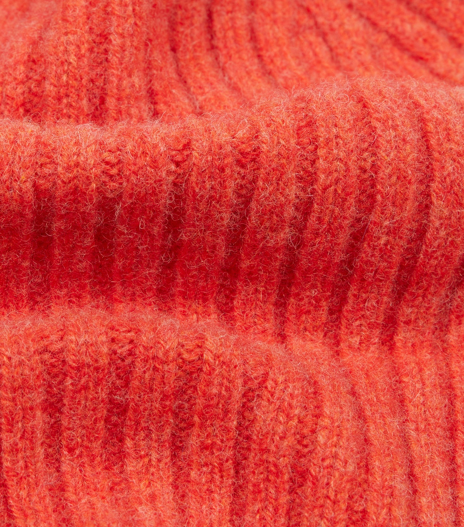 Orange Lambswool Ribbed Knit Cap