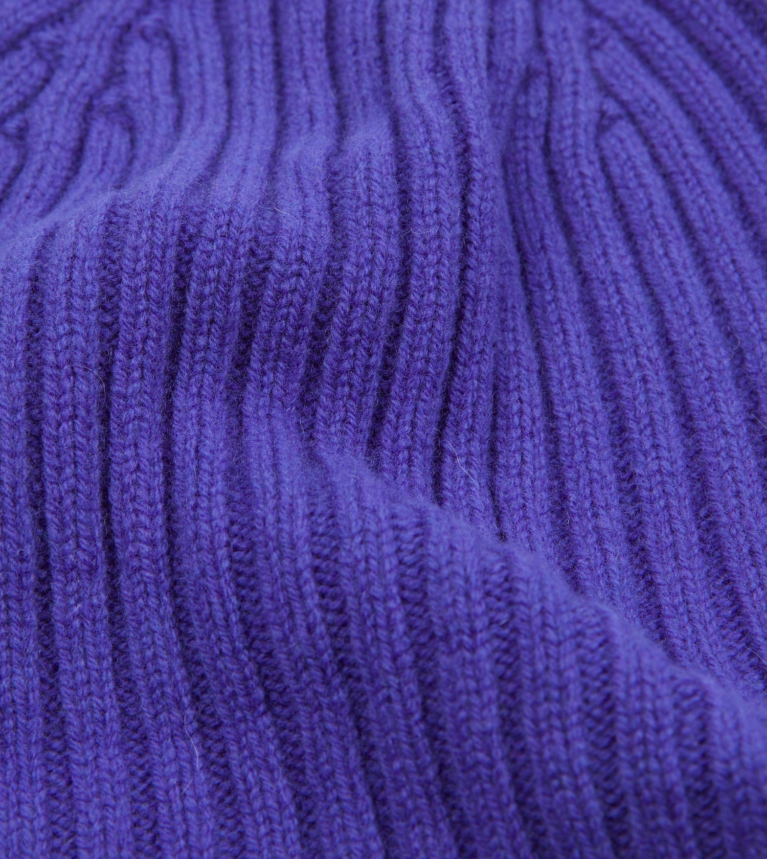 Purple Lambswool Ribbed Knit Cap