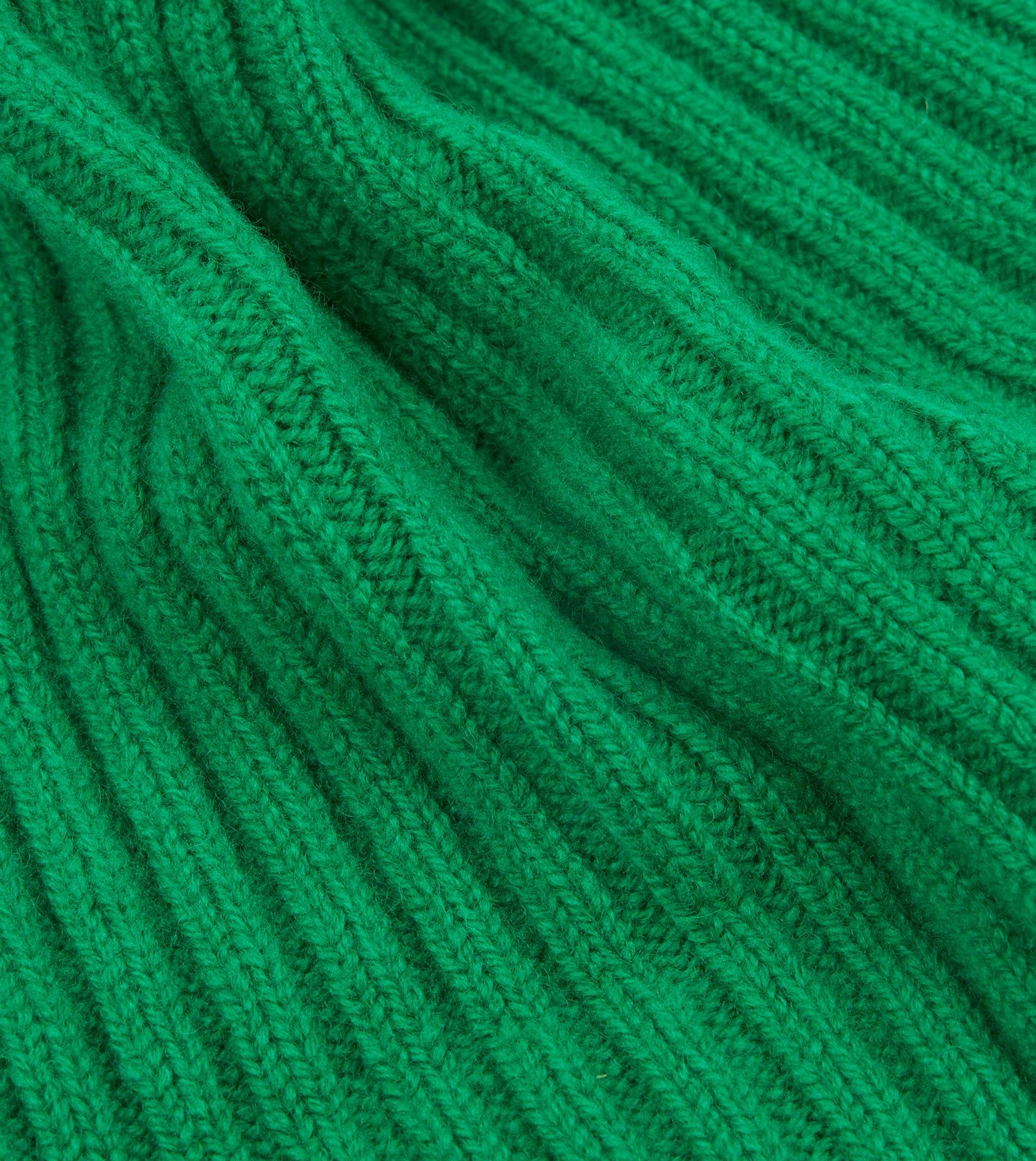 Bright Green Lambswool Ribbed Knit Cap