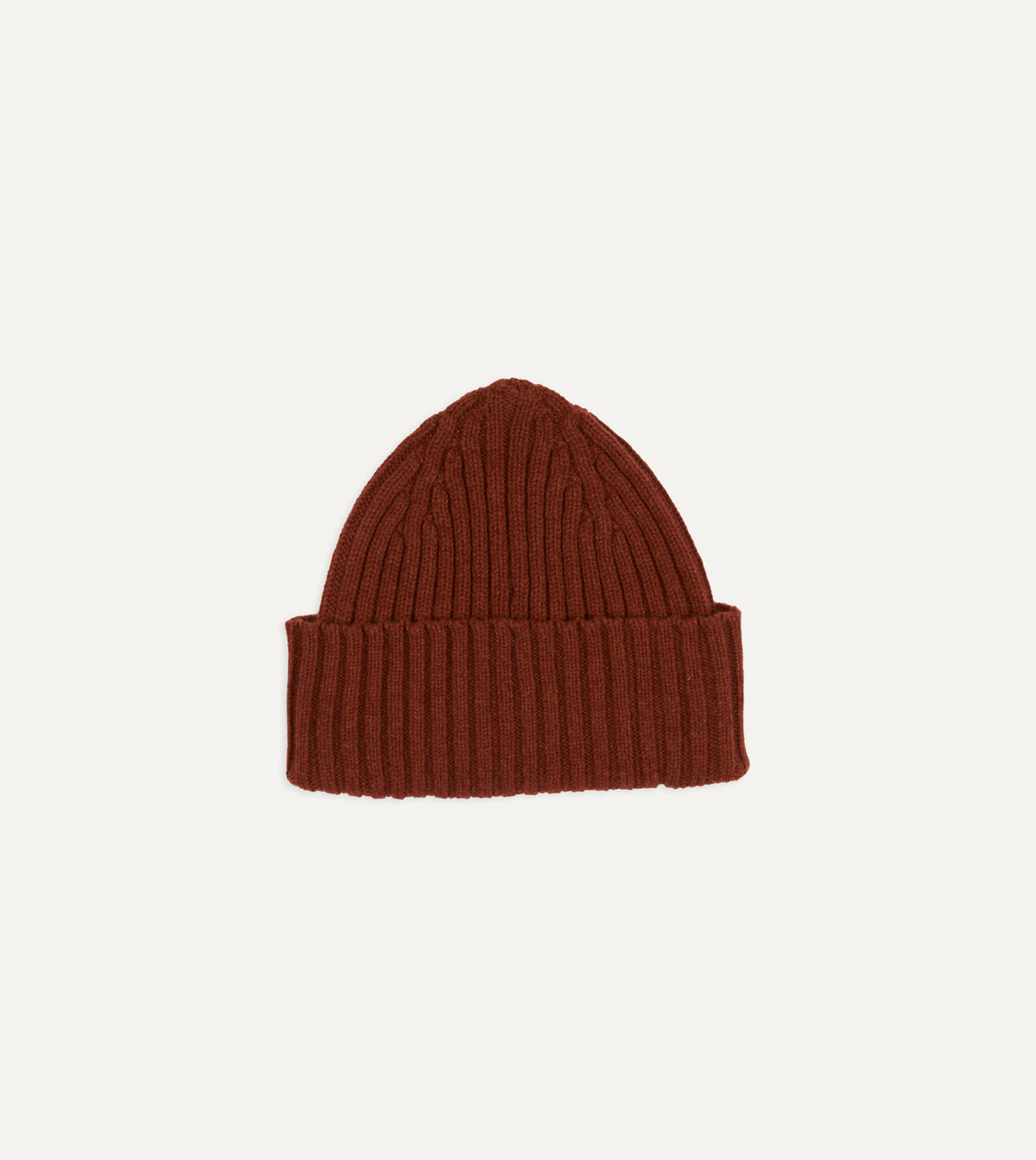 Burgundy Lambswool Ribbed Knit Cap
