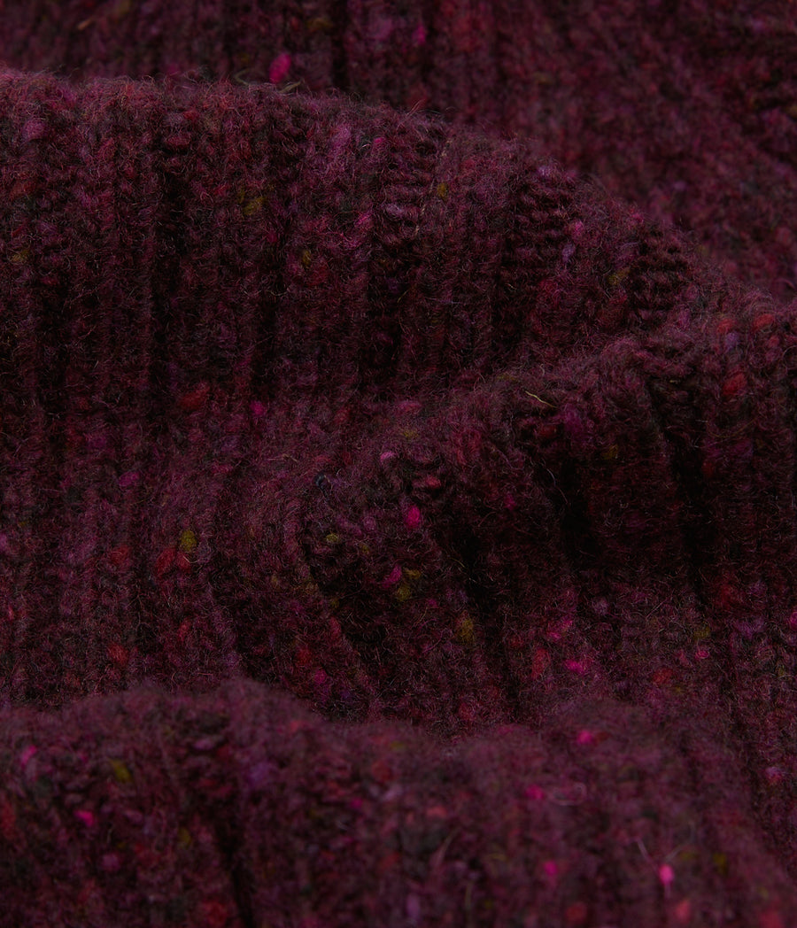 Purple Donegal Ribbed Merino Knit Cap
