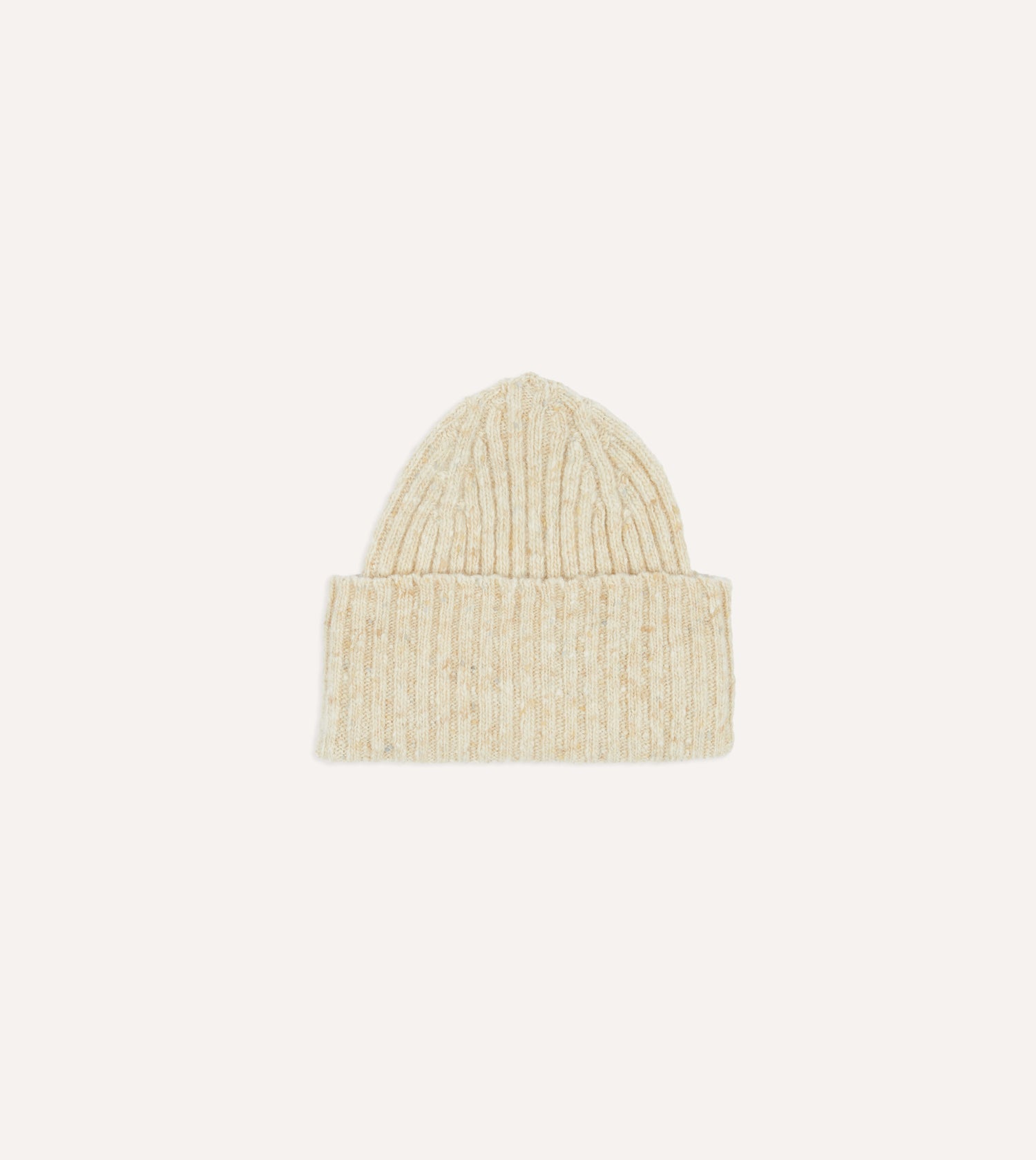 Oatmeal Donegal Ribbed Merino Knit Cap