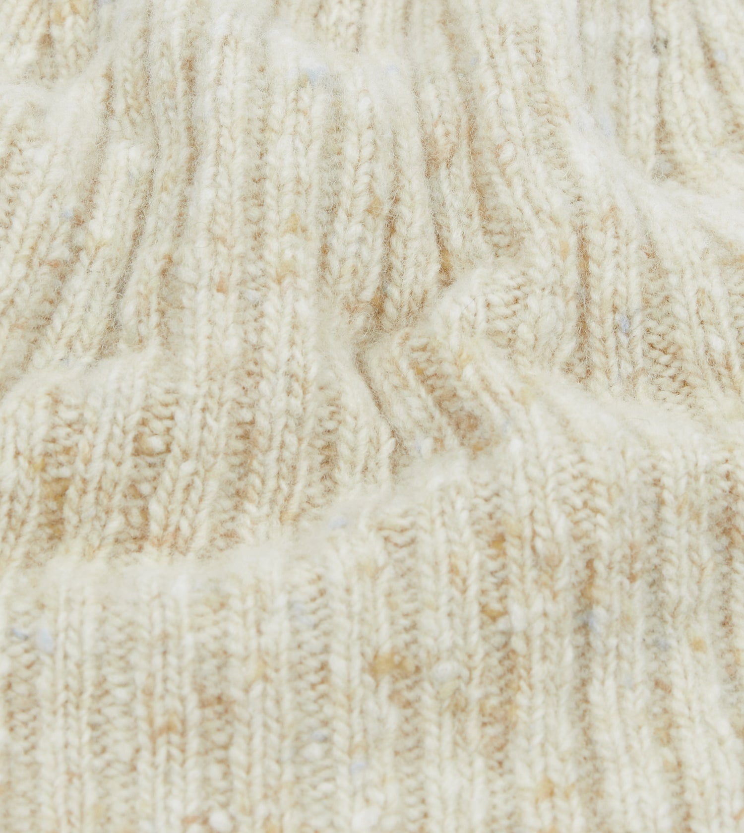 Oatmeal Donegal Ribbed Merino Knit Cap