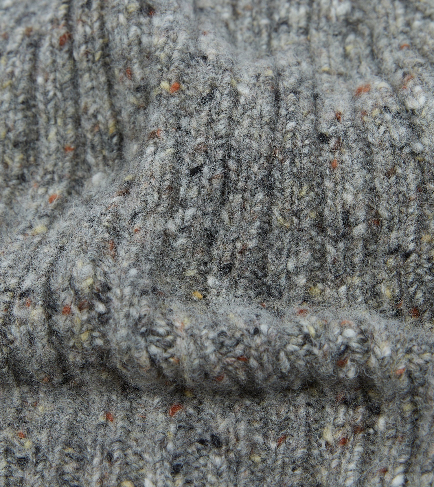 Light Grey Donegal Ribbed Merino Knit Cap