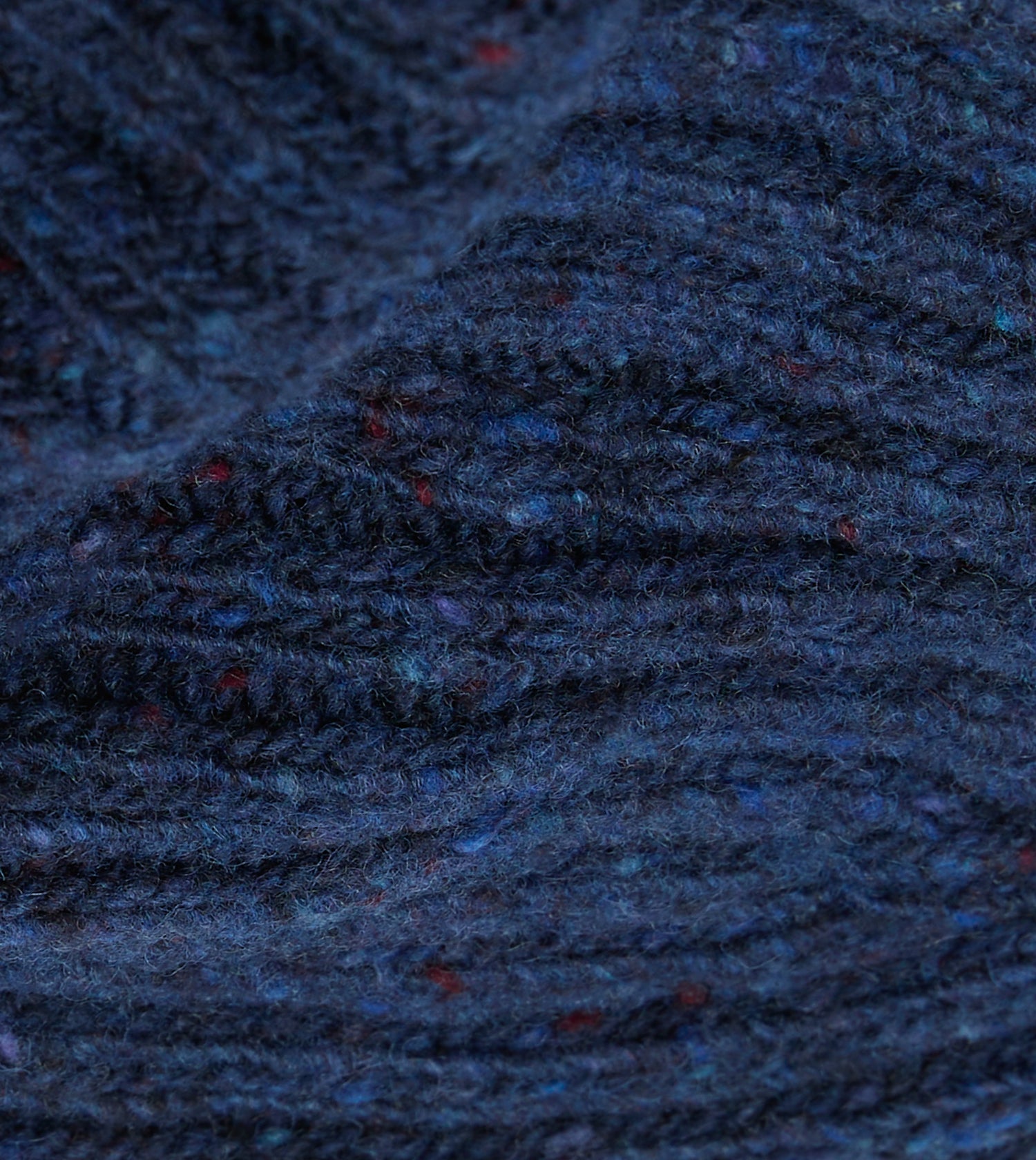 Blue Ribbed Merino Donegal Knit Cap