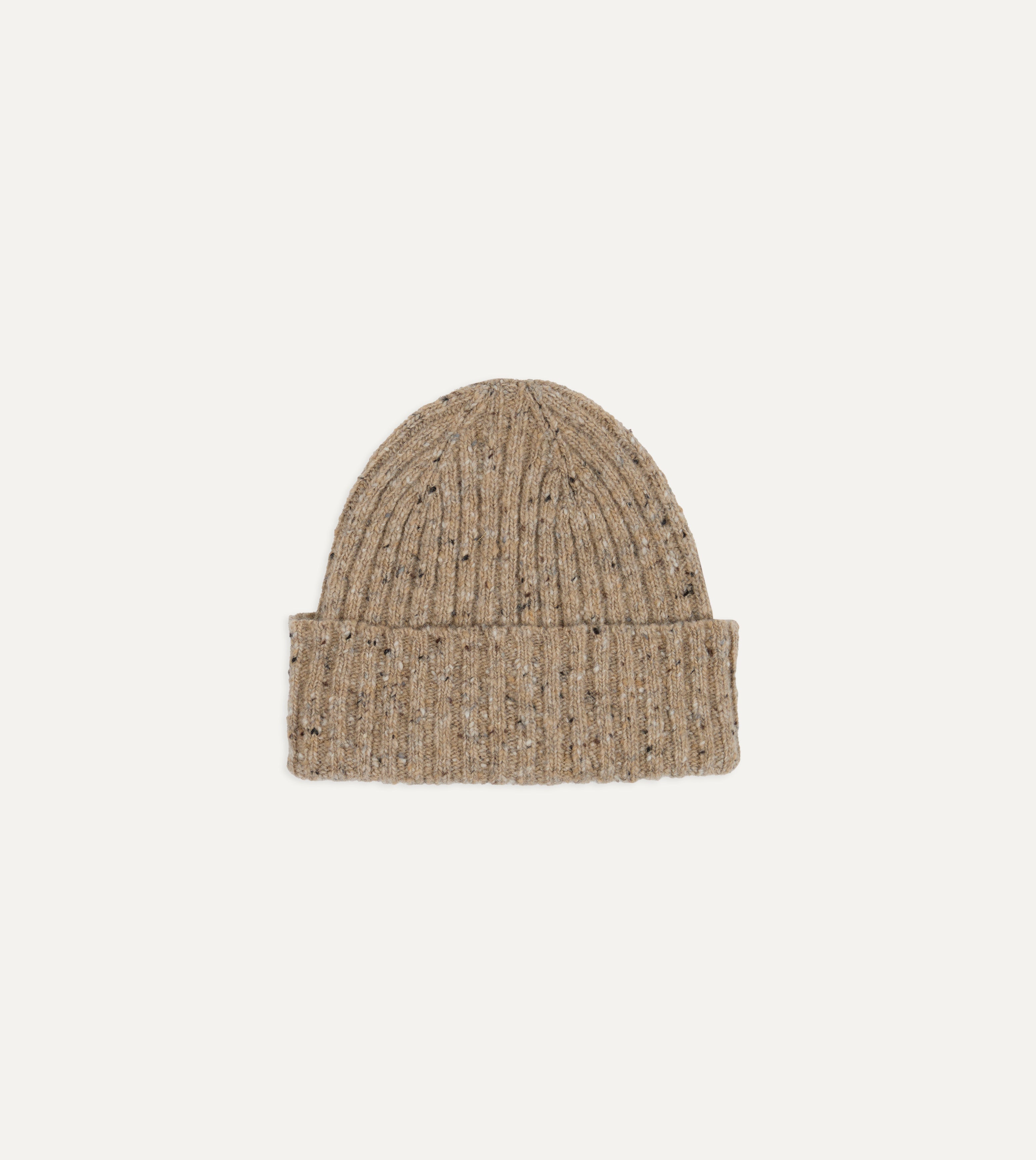 Stone Ribbed Merino Donegal Knit Cap