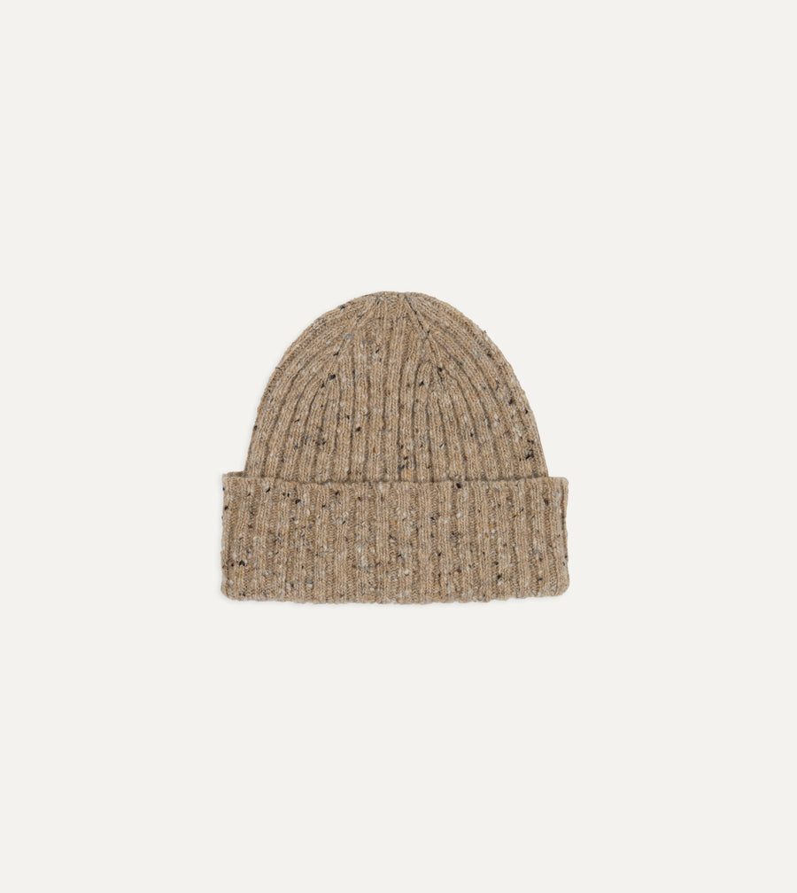 Stone Ribbed Merino Donegal Knit Cap