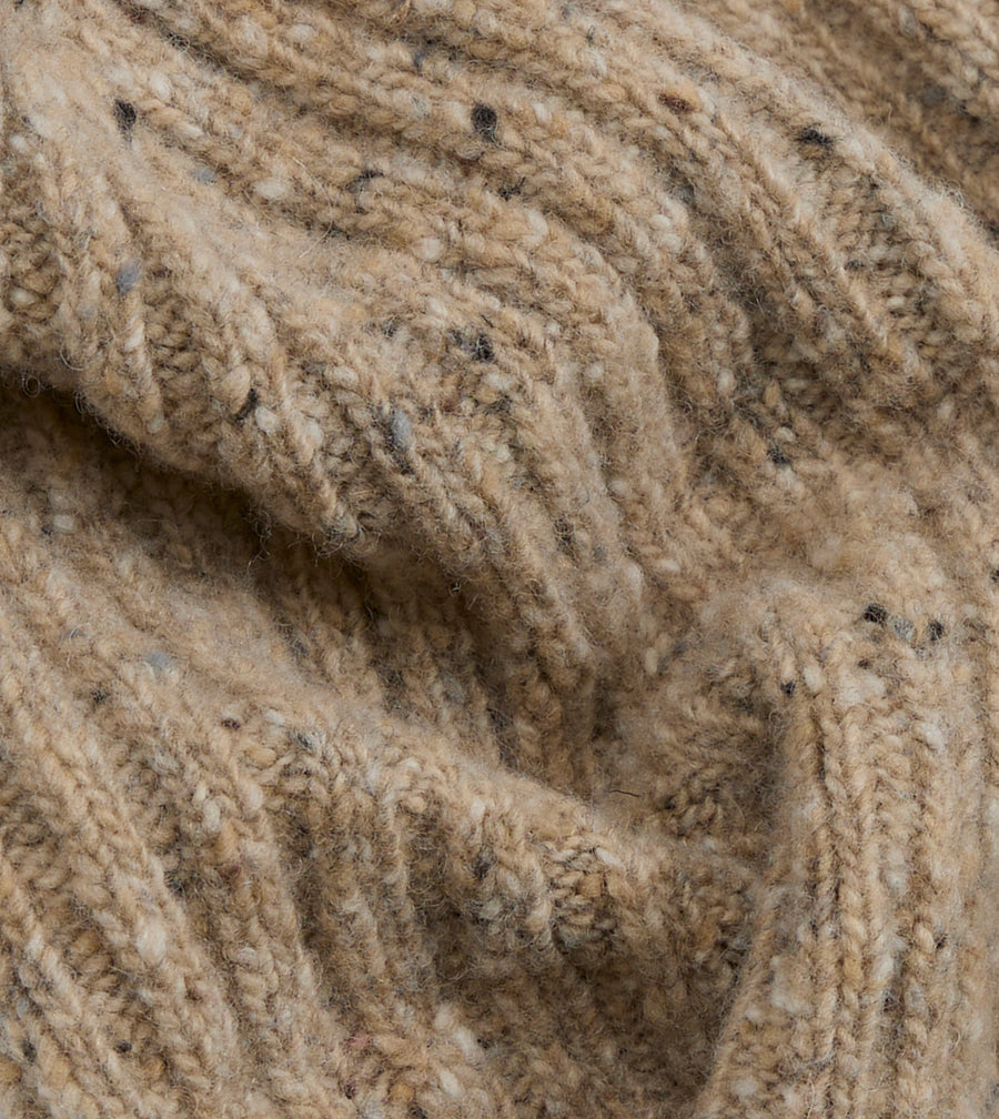 Stone Ribbed Merino Donegal Knit Cap