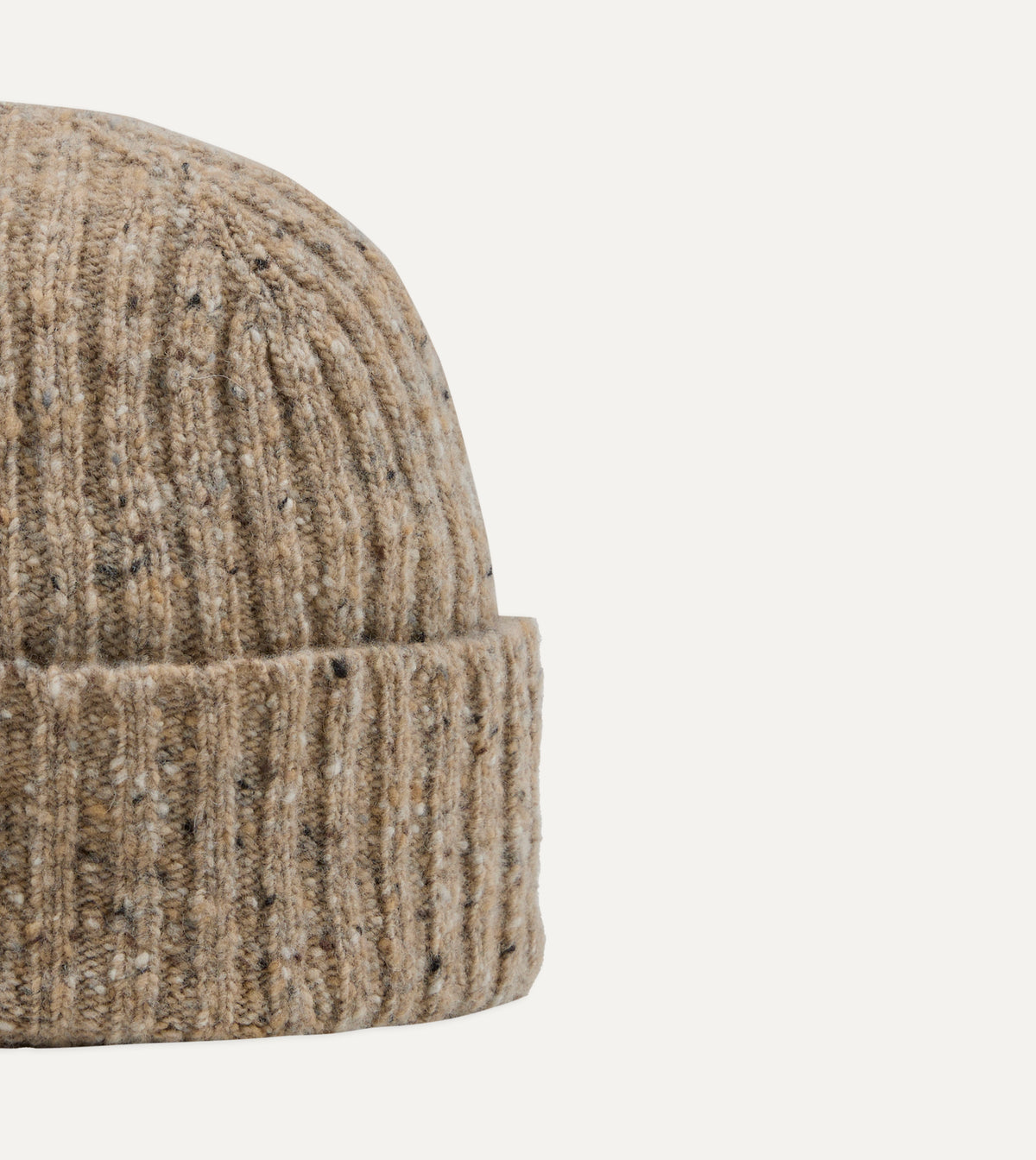 Stone Ribbed Merino Donegal Knit Cap