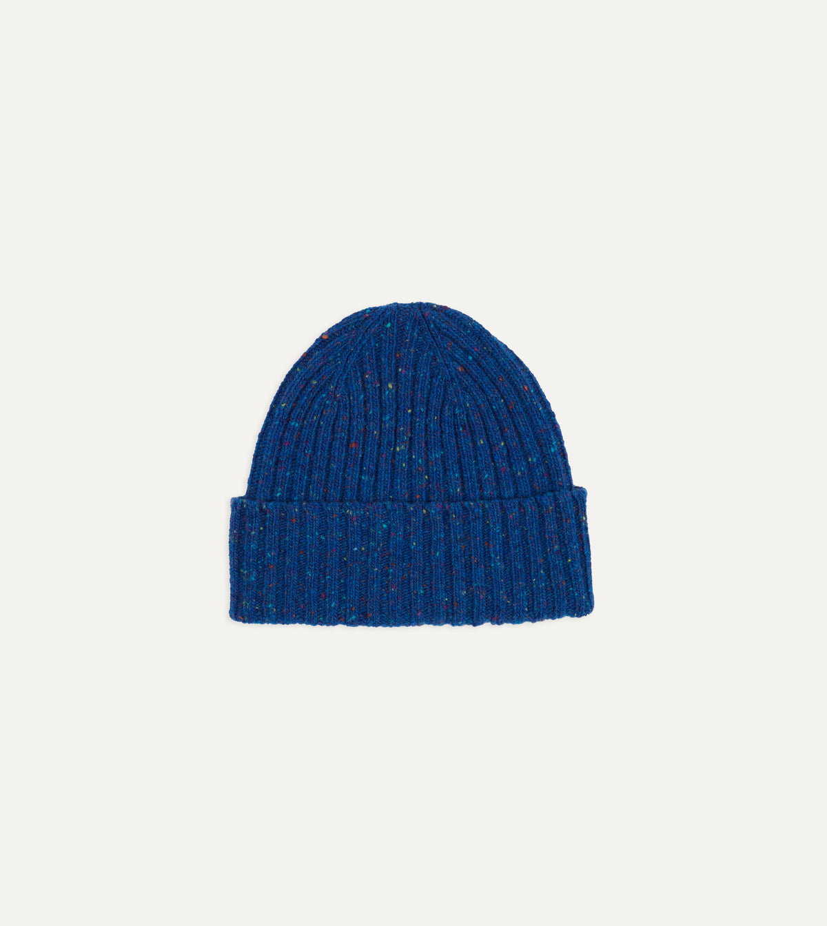 Royal Blue Ribbed Merino Donegal Knit Cap