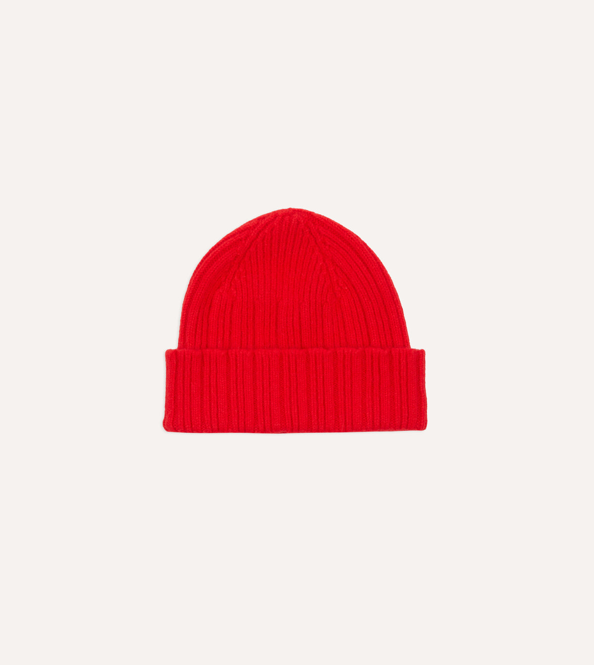Red Codro Wool Cap Red Angora Lambswool Ribbed Knit Cap – Drakes US