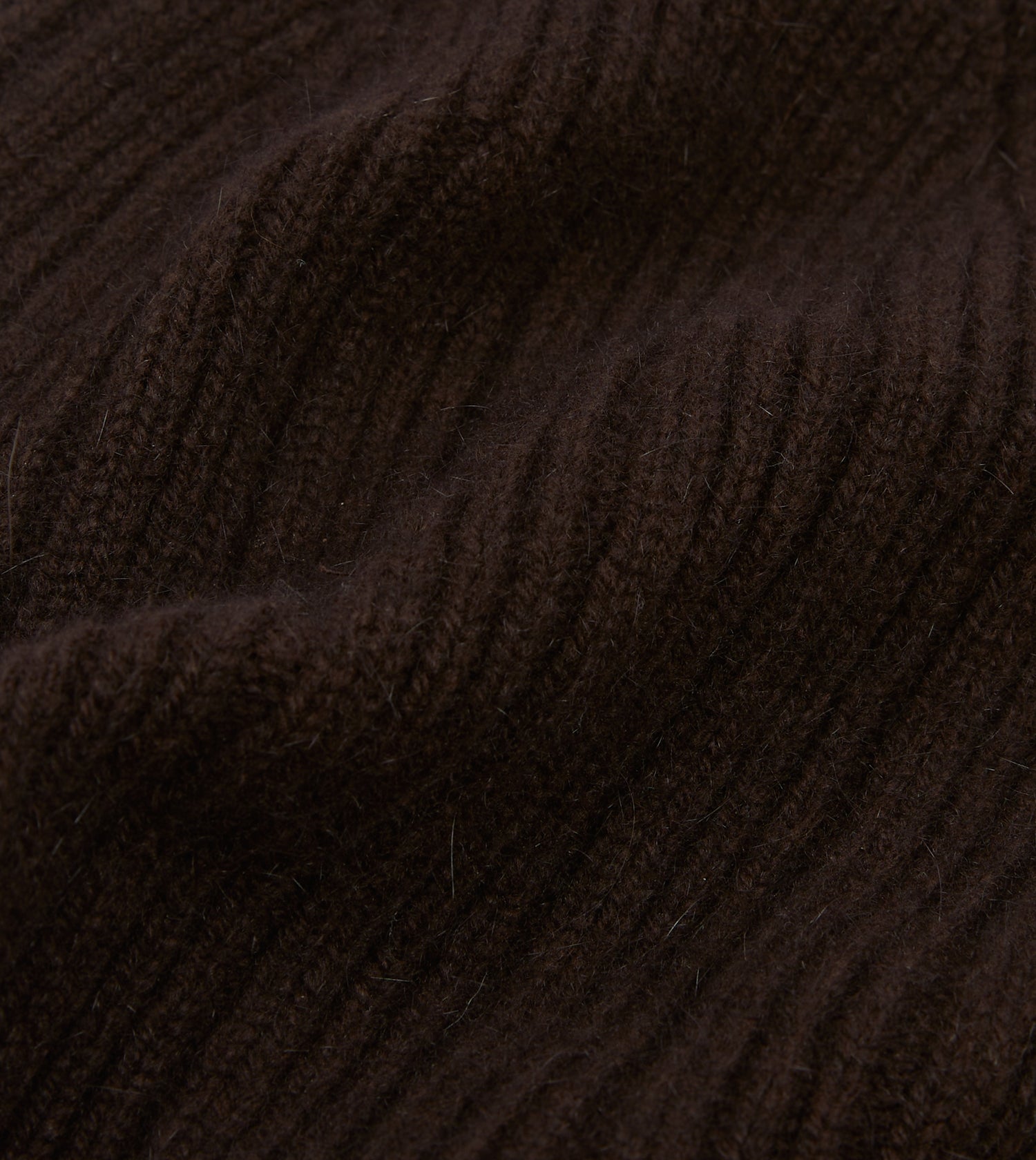 Brown Angora Lambswool Ribbed Knit Cap