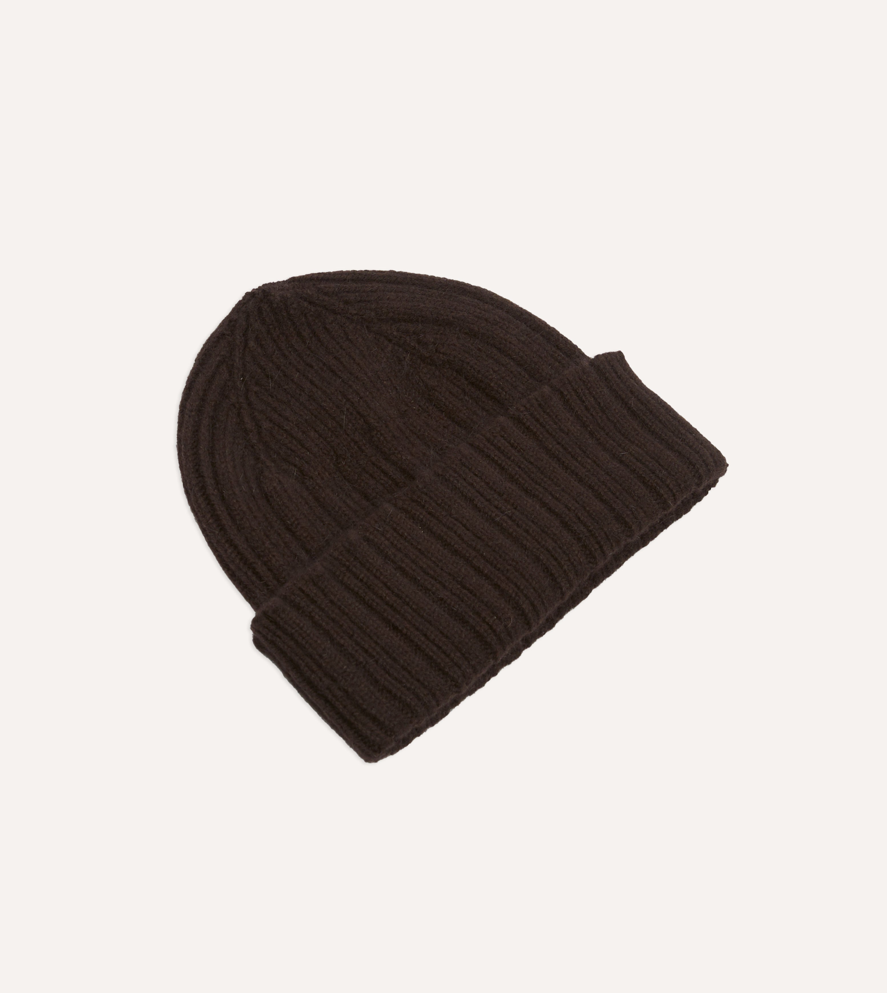 Brown Geelongora Ribbed Knit Cap