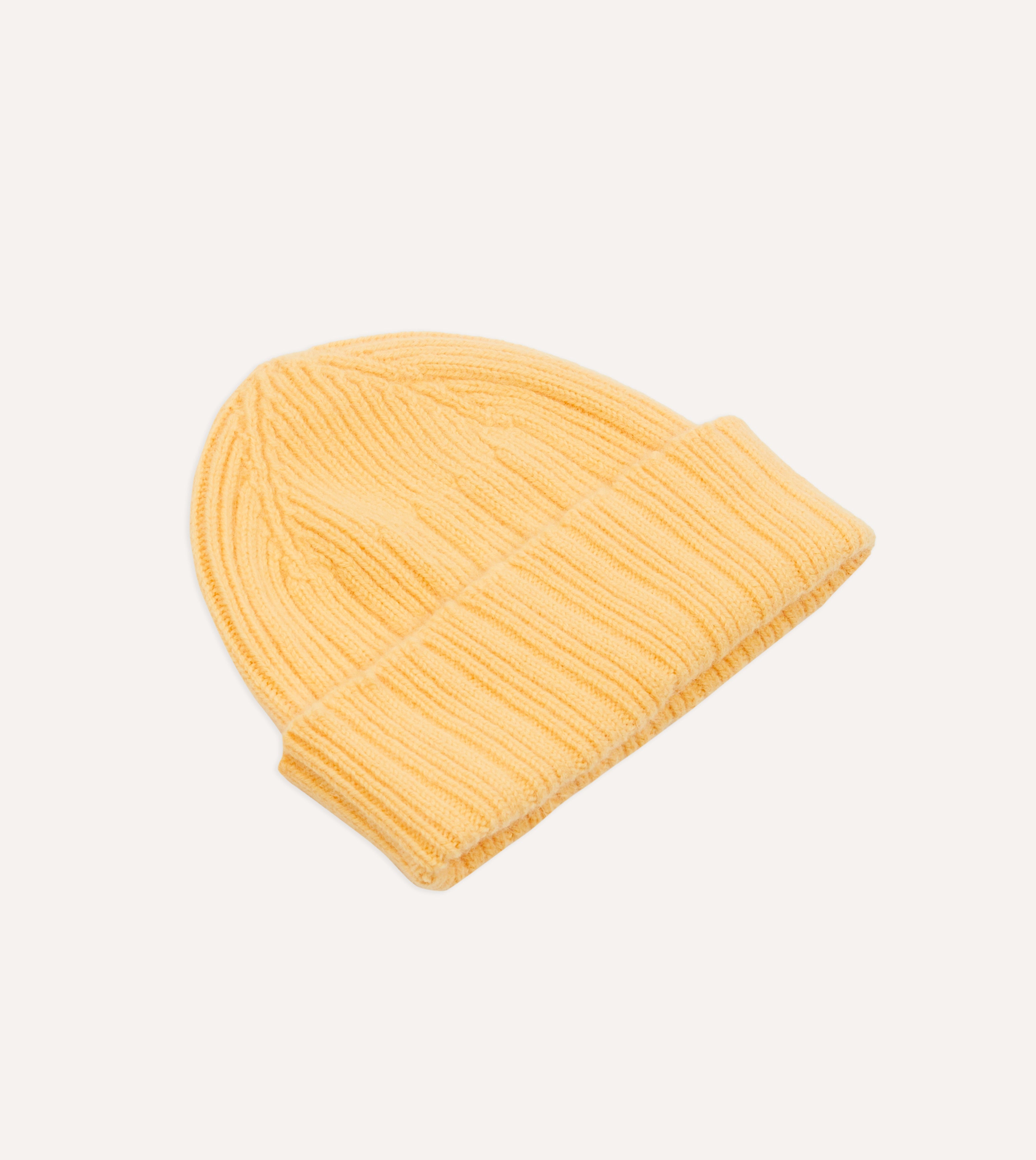 Yellow Geelongora Ribbed Knit Cap