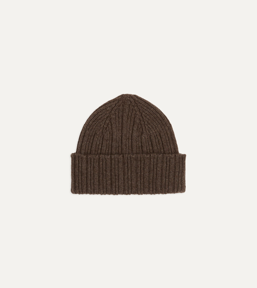Light Brown Geelongora Ribbed Knit Cap