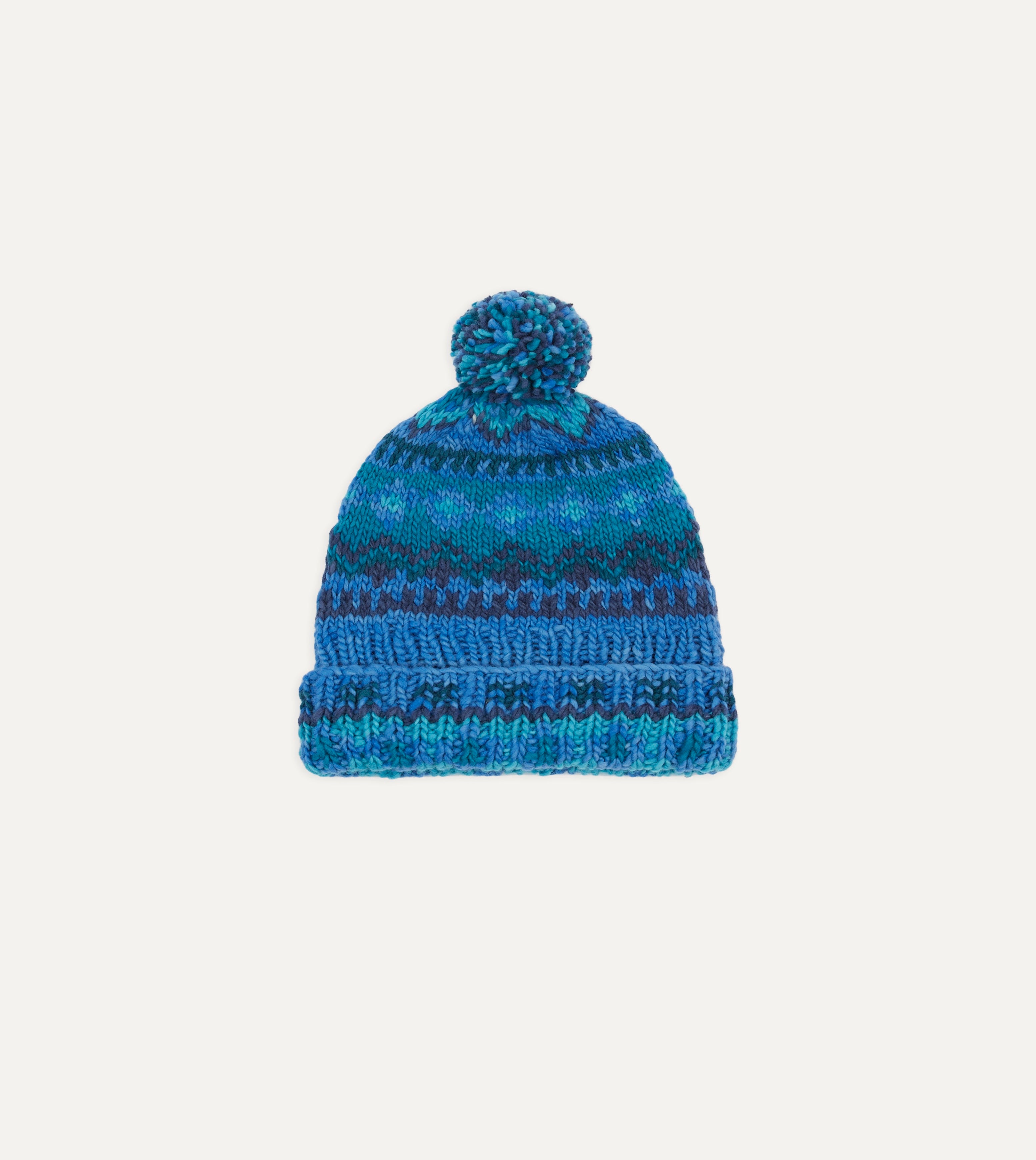 Chamula Blue Fairisle Merino Knit Cap