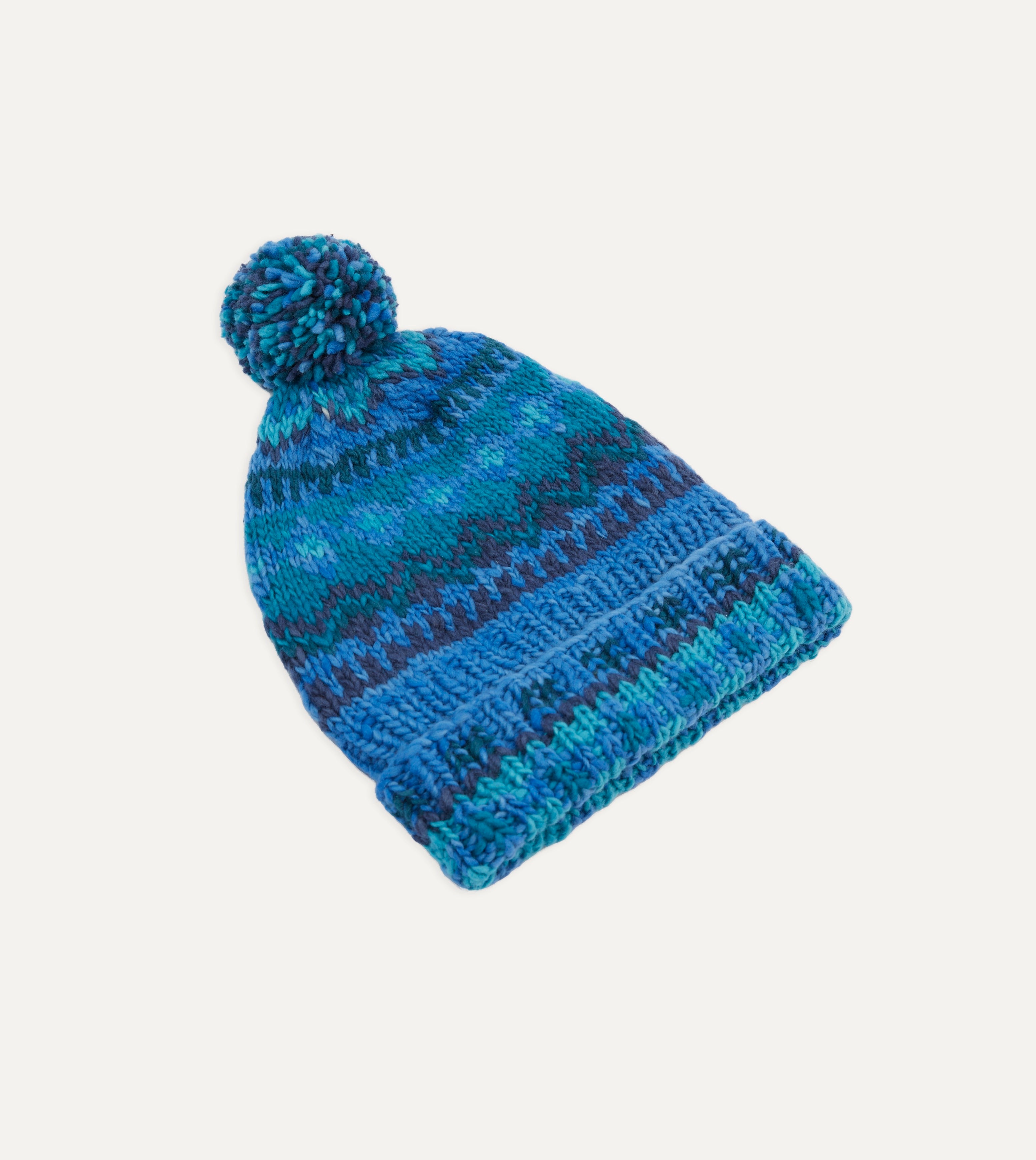 Chamula Blue Fairisle Merino Knit Cap