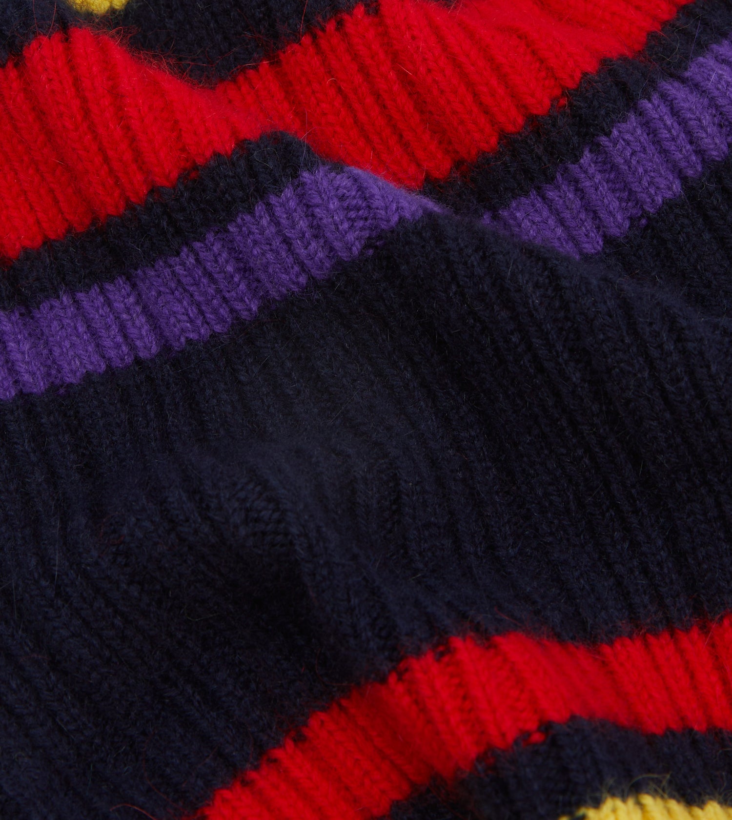 Navy, Yellow and Red Multi Stripe Geelongora Ribbed Knit Cap