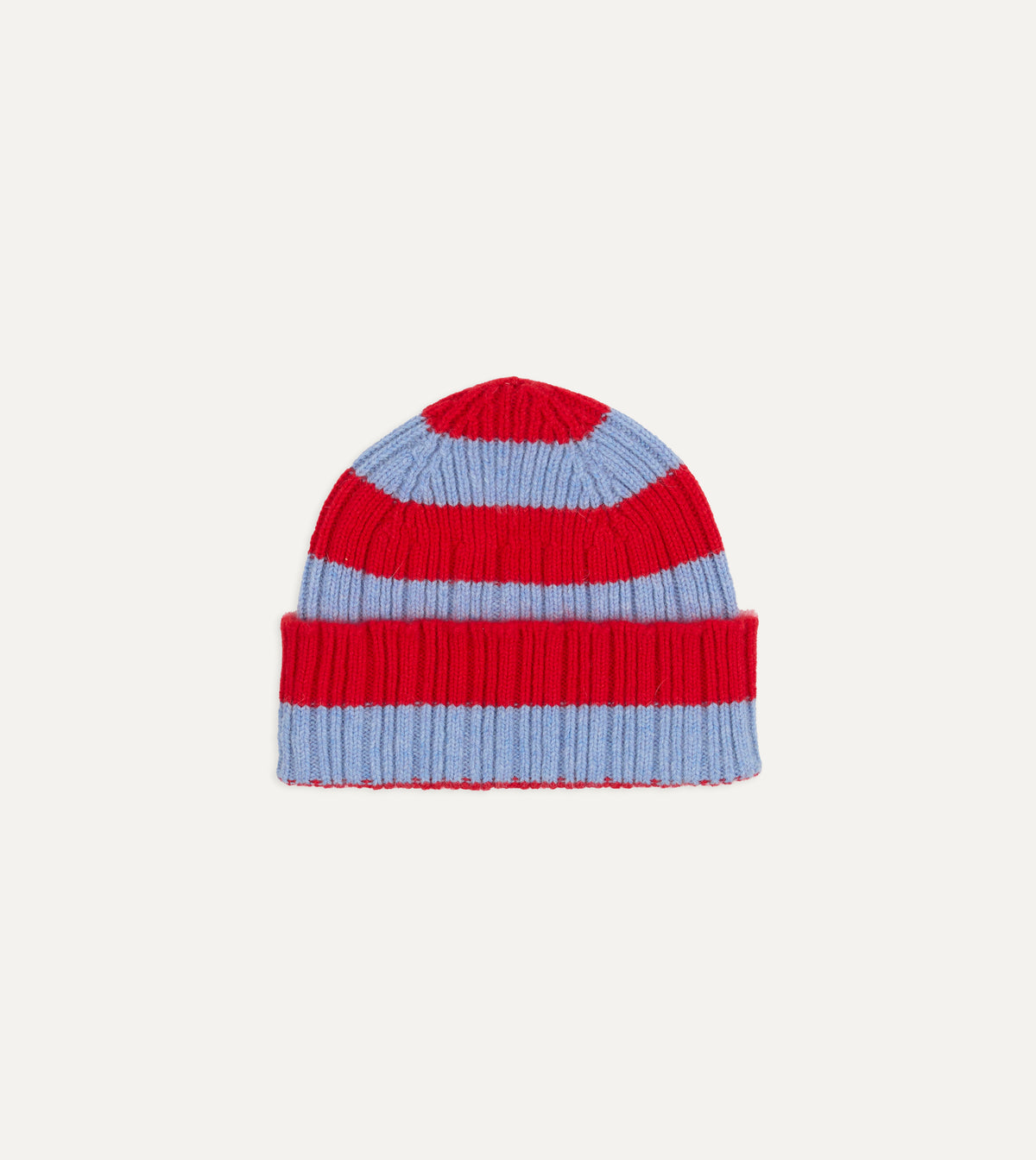 Red and Blue Stripe Geelongora Ribbed Knit Cap